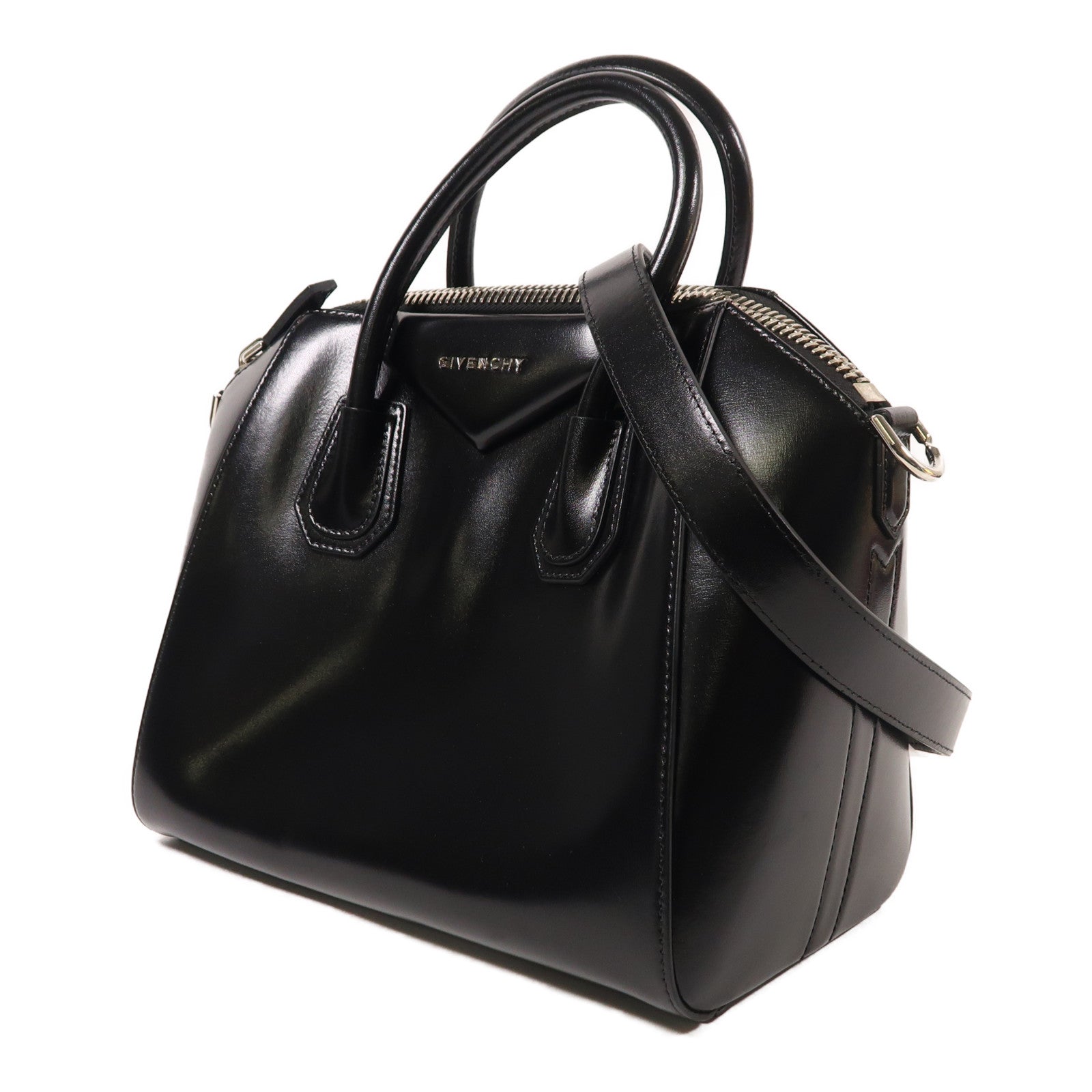 GIVENCHY 牛皮皮革Antigona Bag銀扣手挽肩背兩用袋