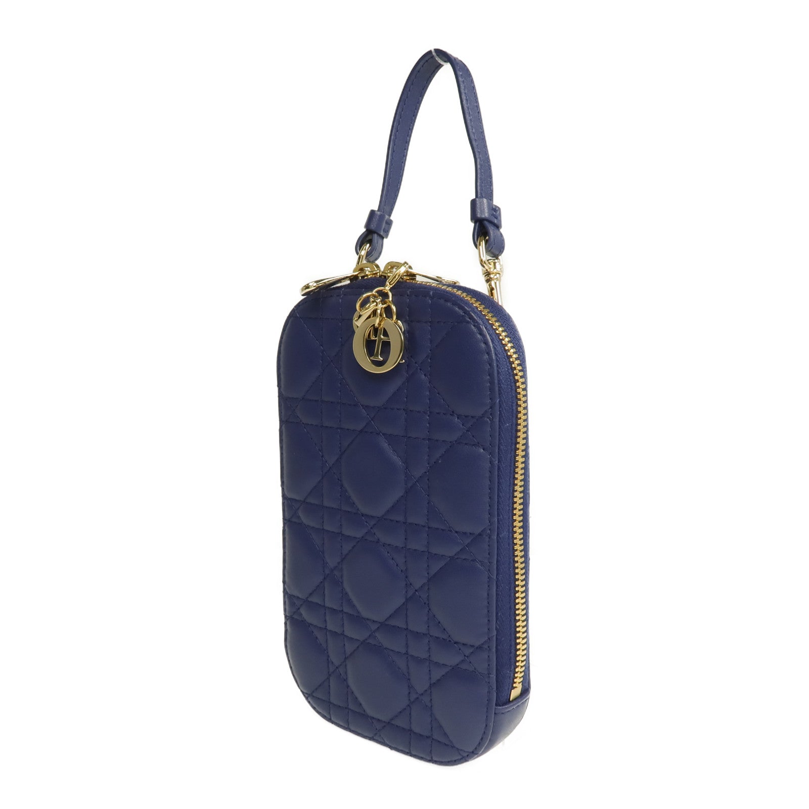 Dior 羊皮皮革Lady Dior Call'in Dior Phone Holder金扣鏈帶手挽肩背兩用袋