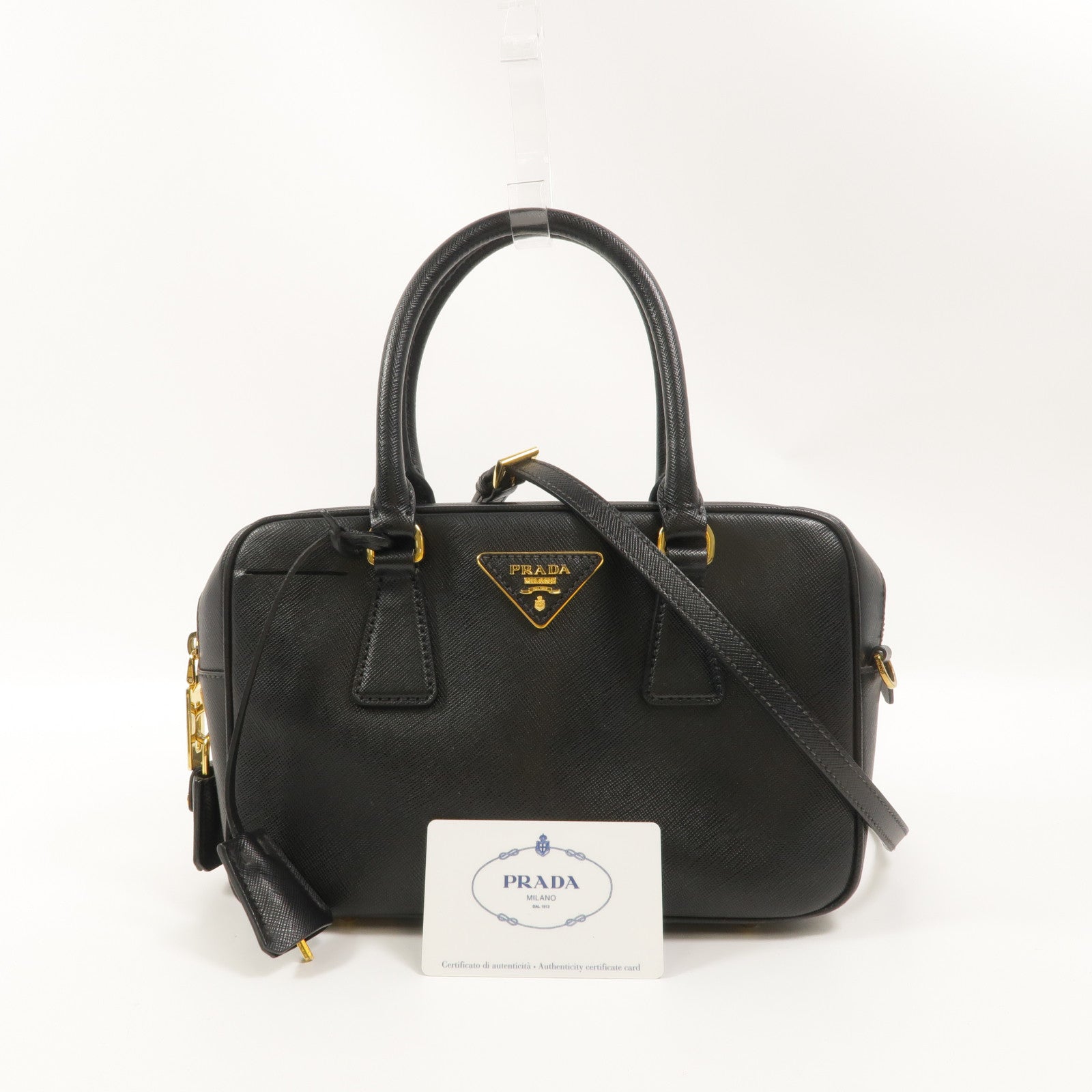 PRADA Saffiano皮革Bauletto手挽肩背兩用袋