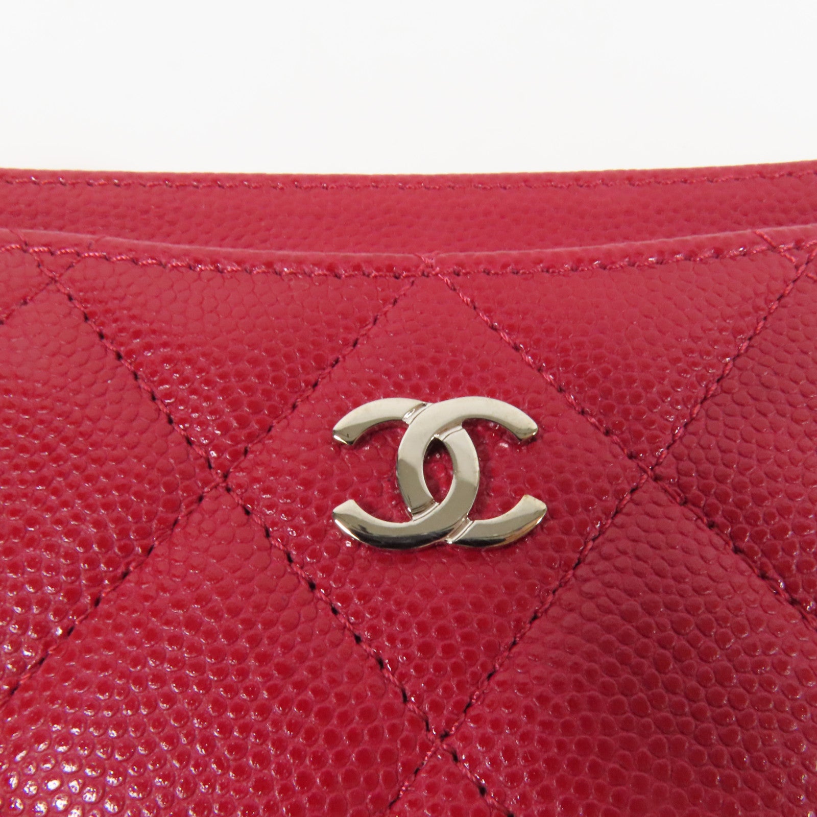 CHANEL 牛皮皮革Card Case銀扣卡片套