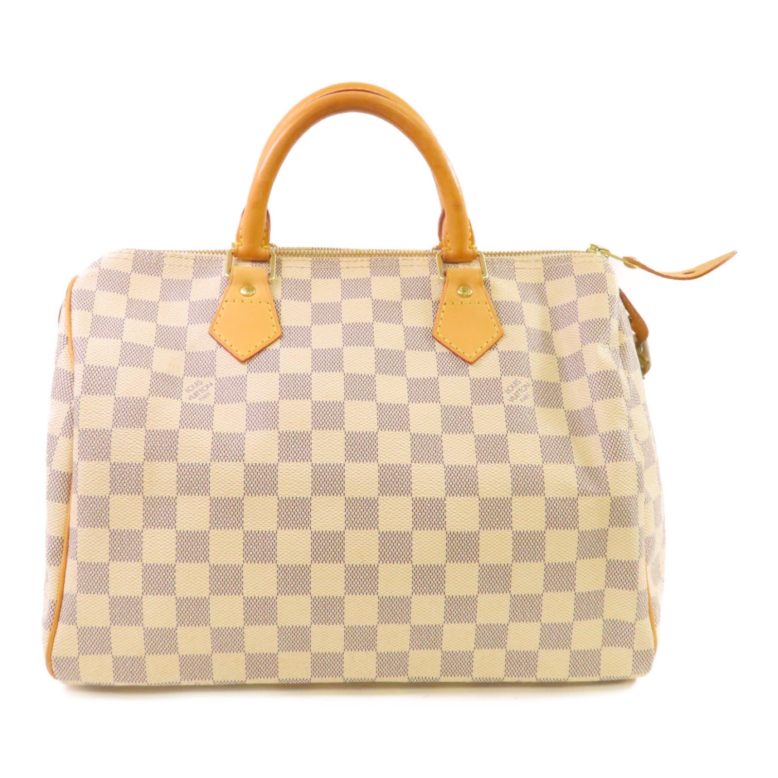 LOUIS VUITTON Damier Azur Speedy 30 Hand Bag金扣手挽袋米白色