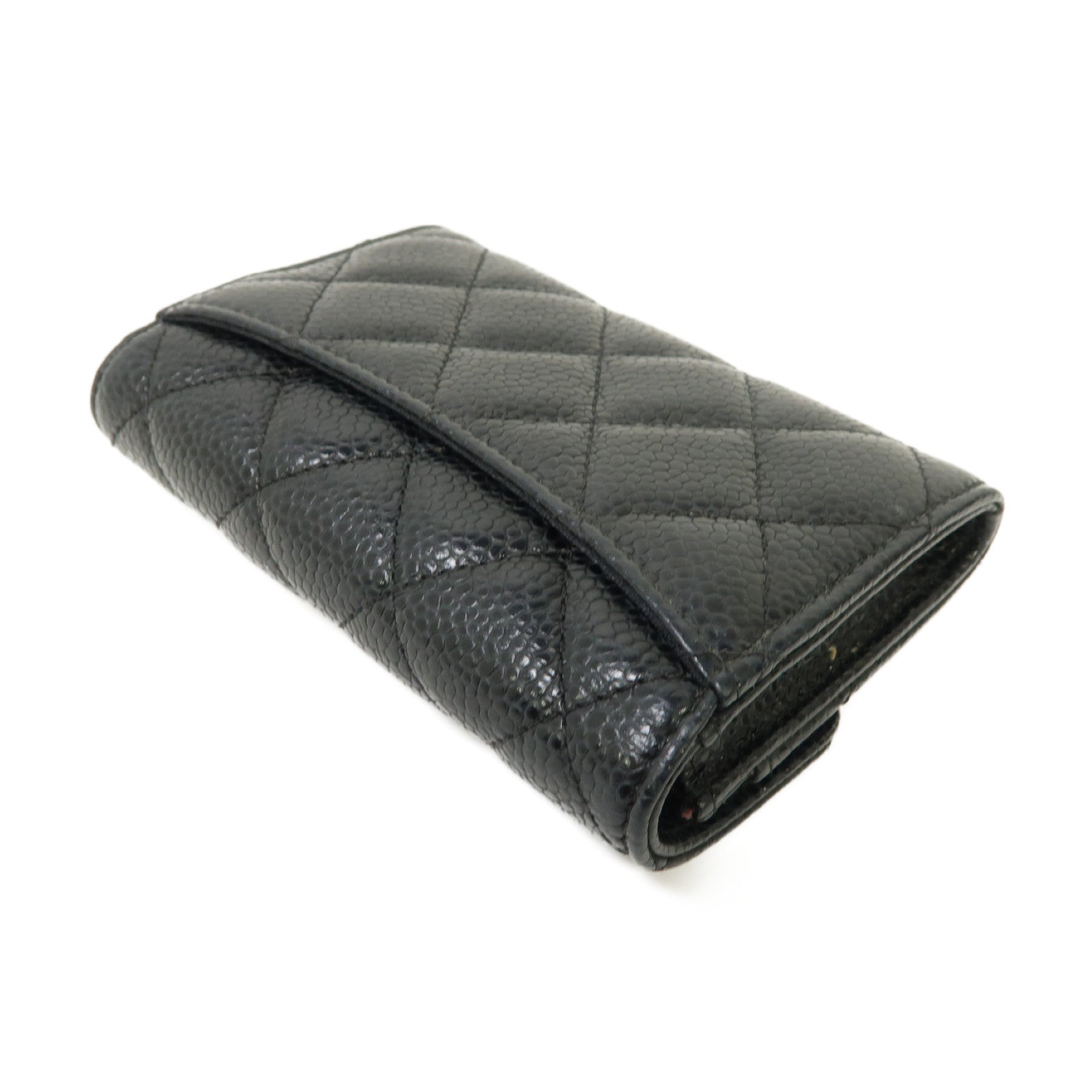 CHANEL 菱格Caviar皮革Classic Flap Card Holder金扣卡片套黑色
