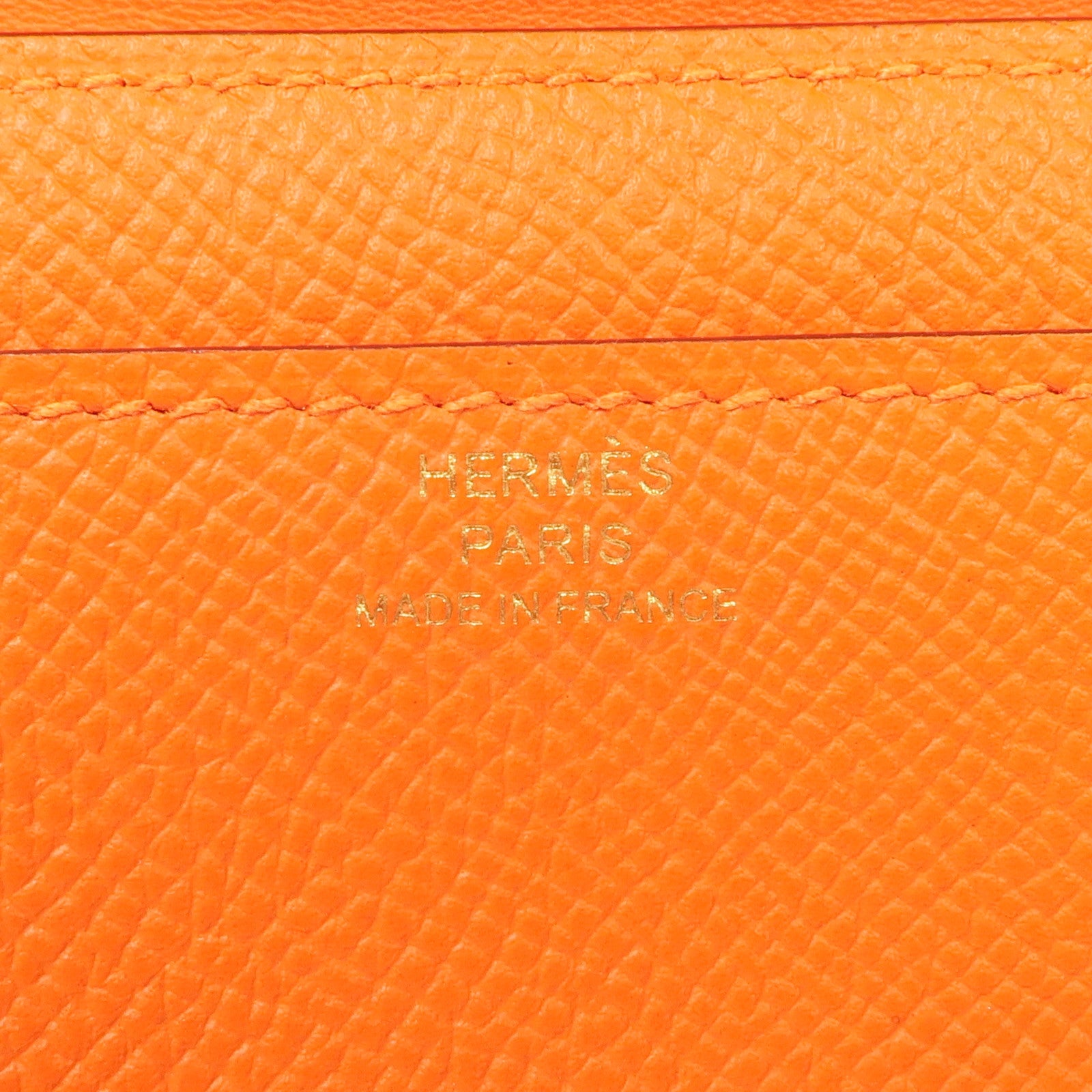 HERMES Epsom皮革Cosntance To Go金扣肩背袋Orange