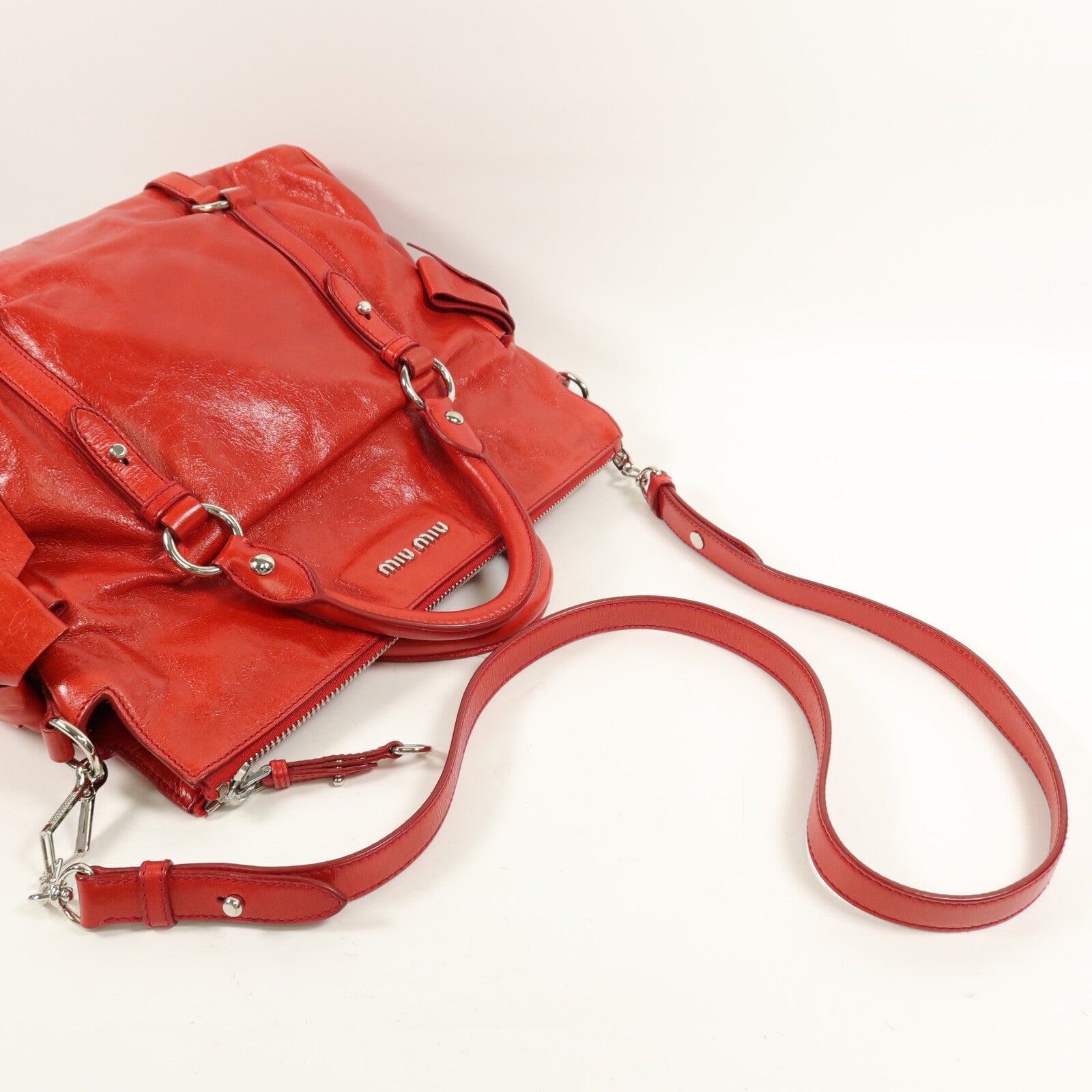 Miu Miu 牛皮皮革2 Way Shoulder手挽肩背兩用袋