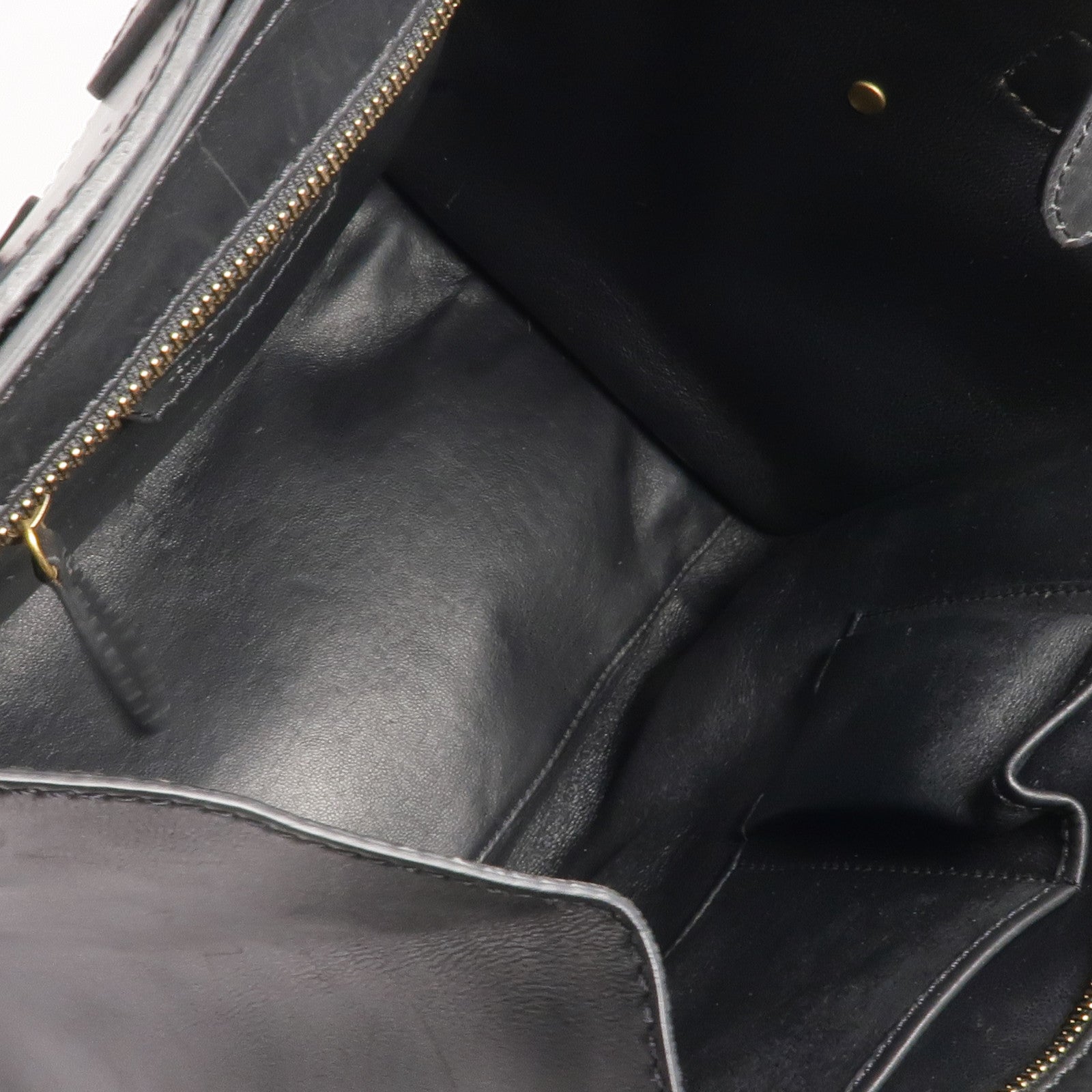 CELINE 牛皮皮革/帆布Mini Luggage金扣手挽袋