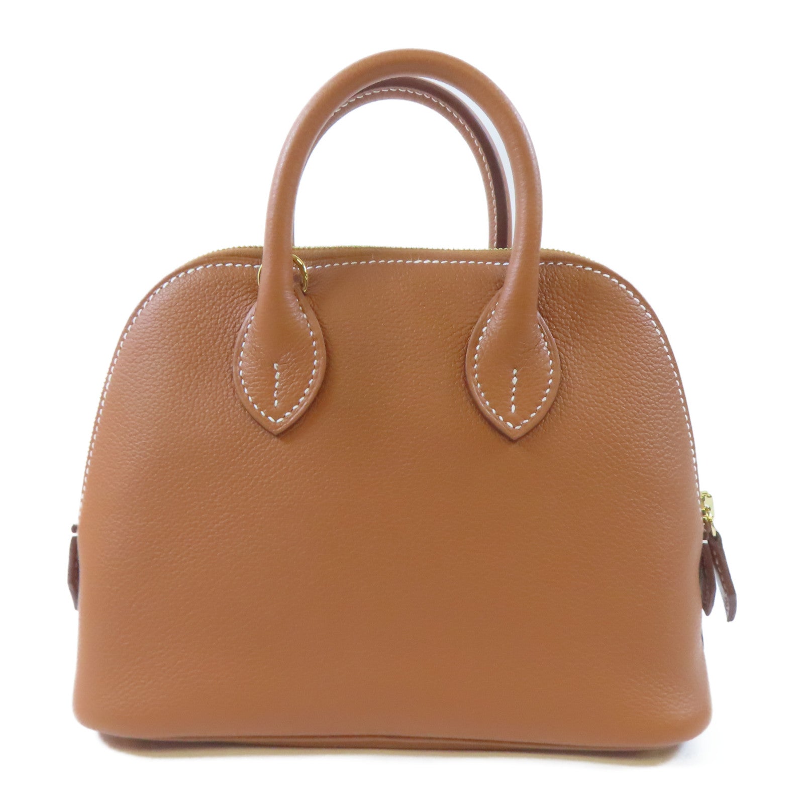 HERMES Evercolor皮革Mini Bolide金扣手挽肩背兩用袋Gold/駝色