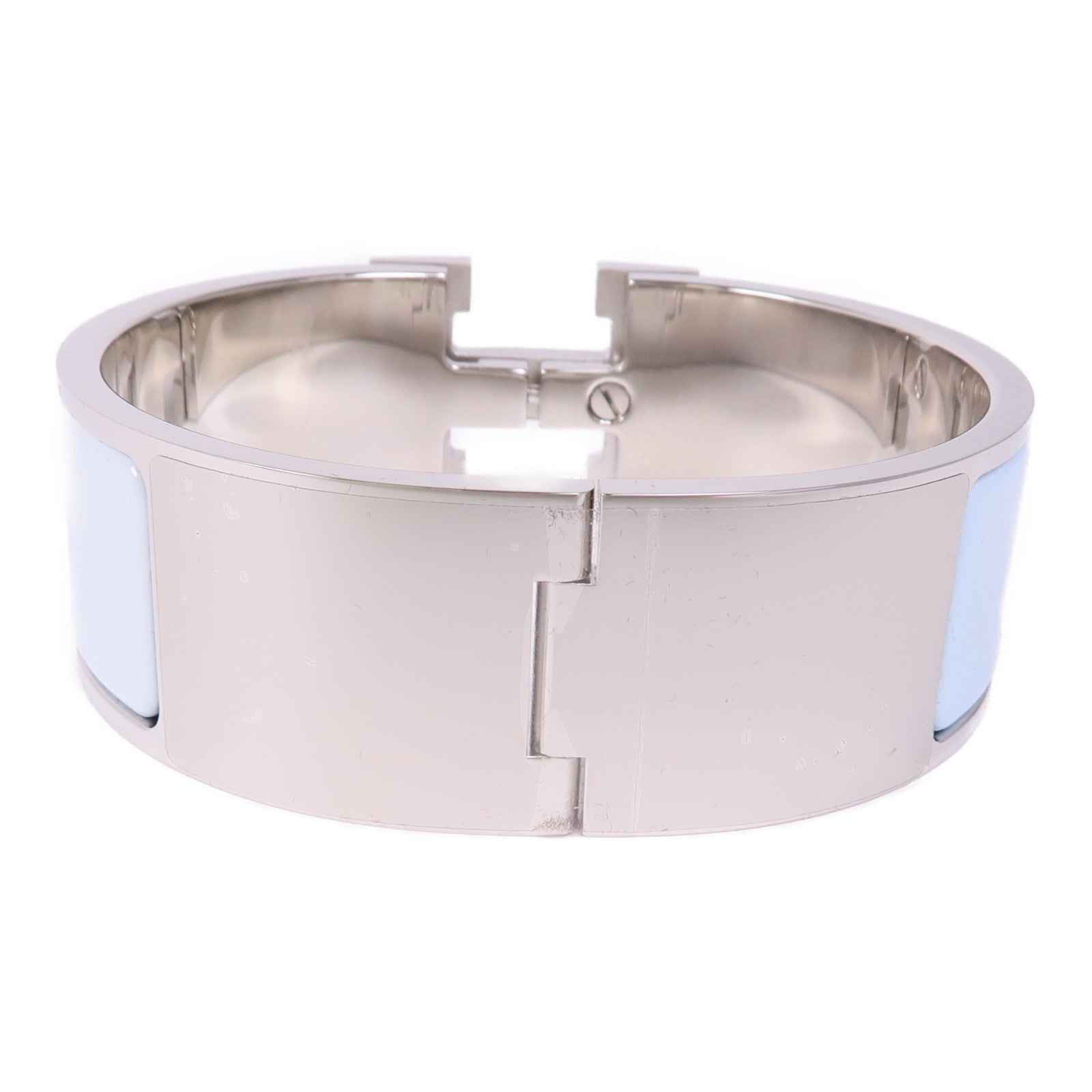 HERMES PHW Clic Clac H Bracelet Metal Enamel Rainbow Bleu