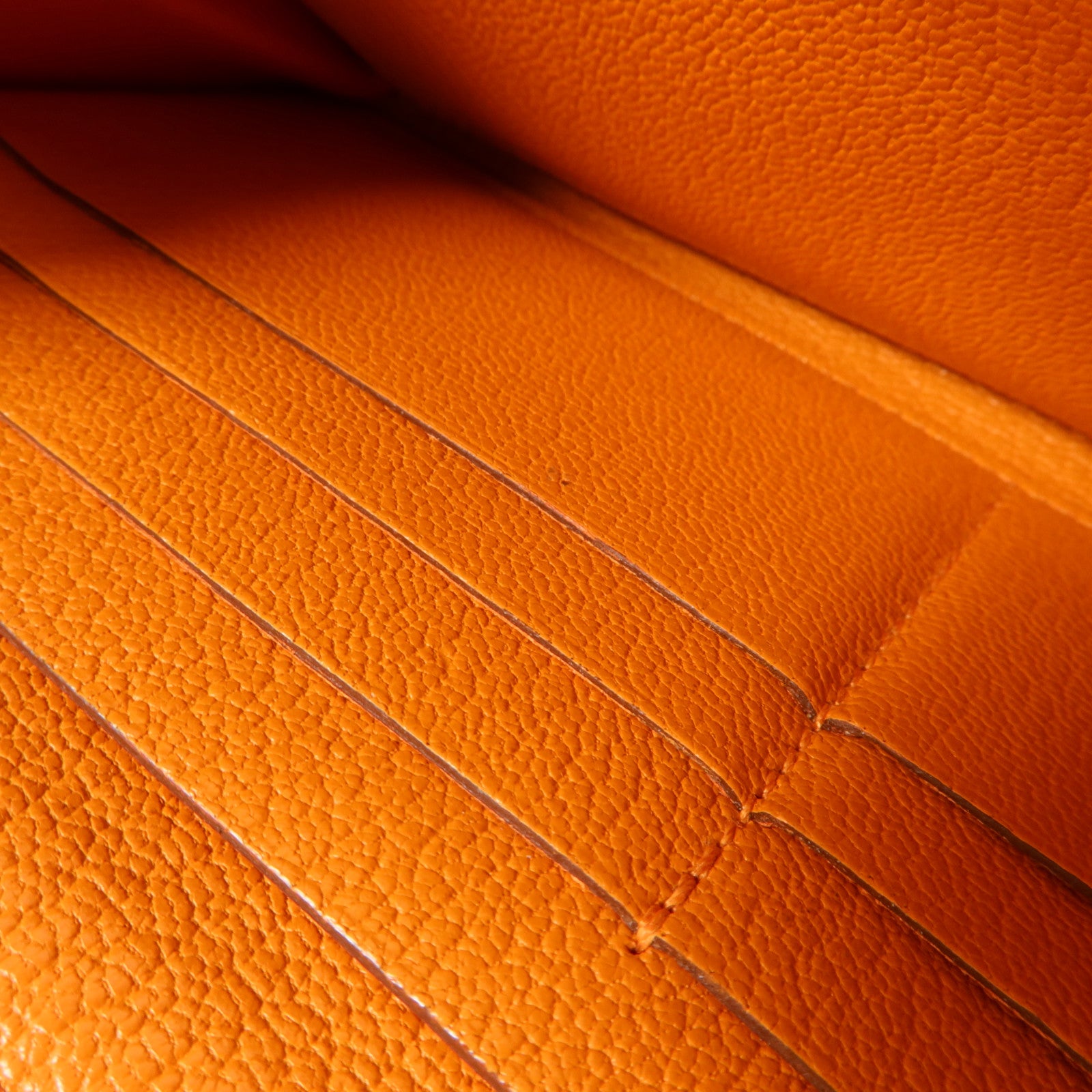HERMES Chevre皮革Kelly Long Wallet長錢包Orange