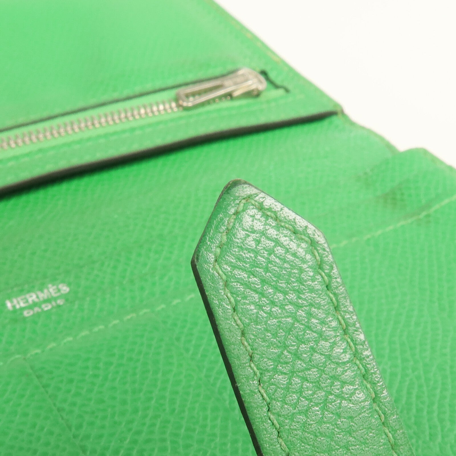 HERMES Epsom皮革Bearn Long Wallet銀扣長錢包Bambou