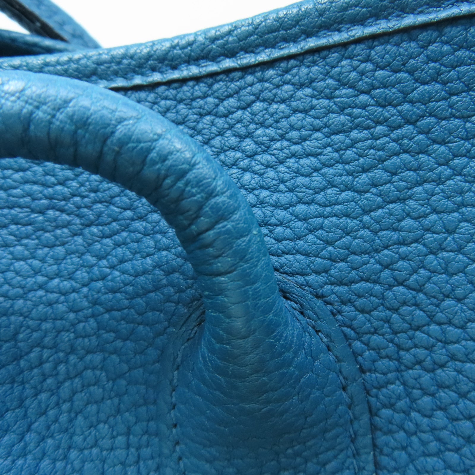 HERMES Negonda皮革Garden Party GM銀扣手挽袋Cobalt藍色