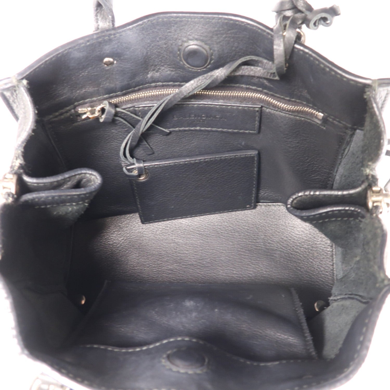 BALENCIAGA 牛皮皮革Zip Papier銀扣手挽肩背兩用袋