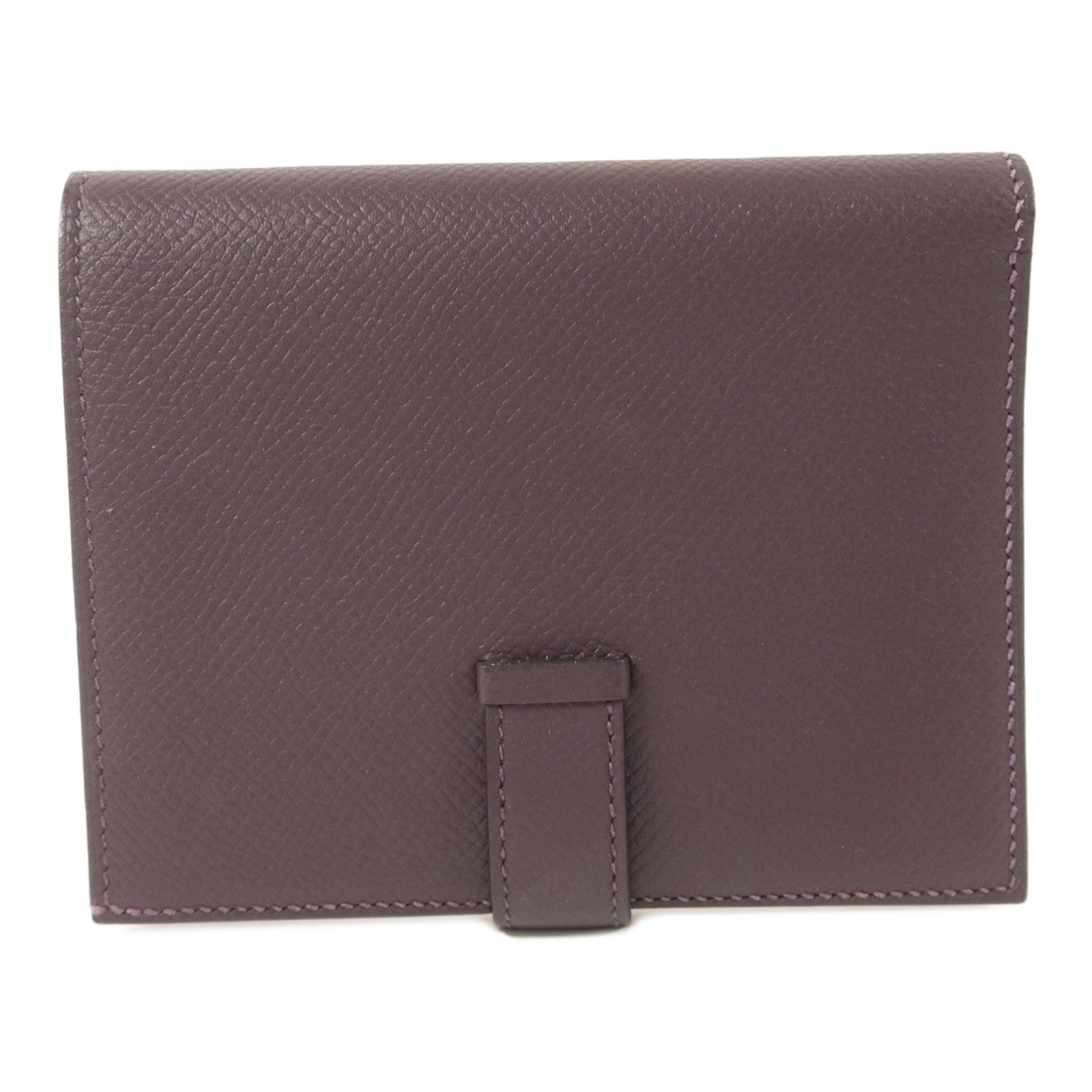 HERMES Epsom皮革Bearn Compact Wallet錢包Anemone/Raisin