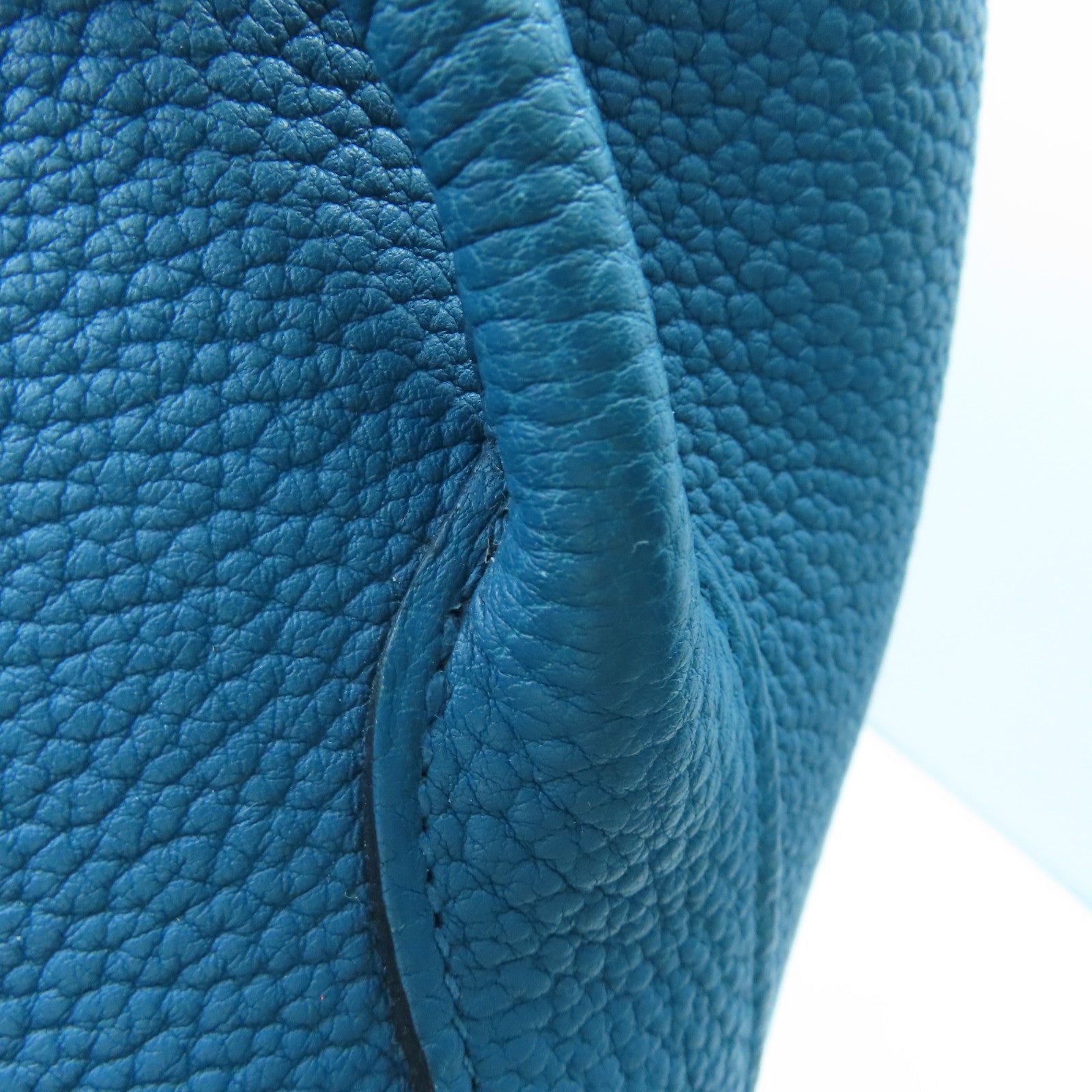 HERMES Negonda皮革Garden Party GM銀扣手挽袋Cobalt藍色