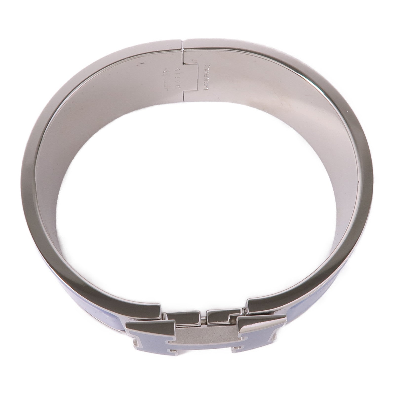 HERMES PHW Clic Clac H Bracelet Metal Enamel Rainbow Bleu