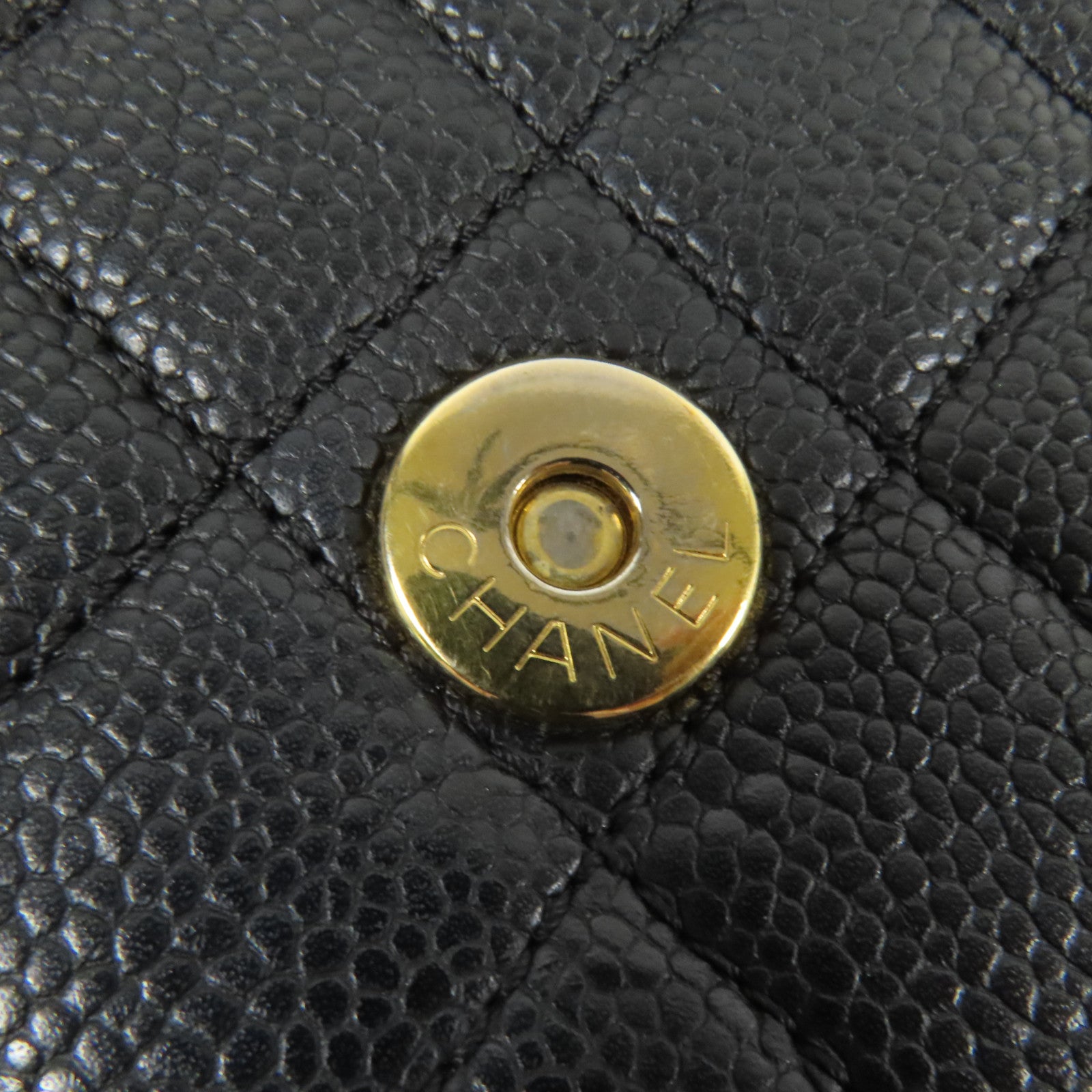 CHANEL 牛皮皮革Chain Shoulder金扣肩背袋