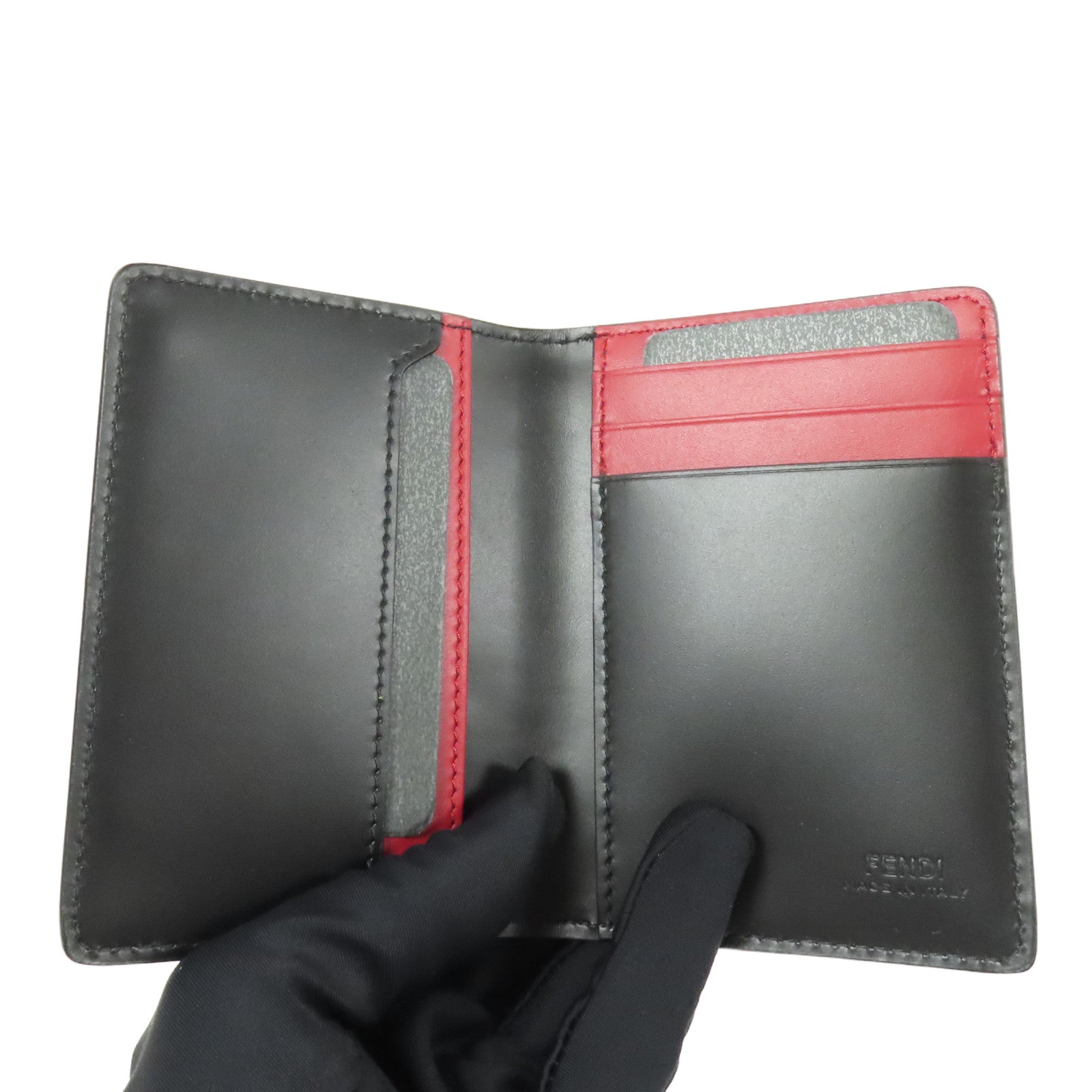 FENDI SHW Shadow Card Holder 7M0349 AJF4 F19KP Calfskin Leather Black