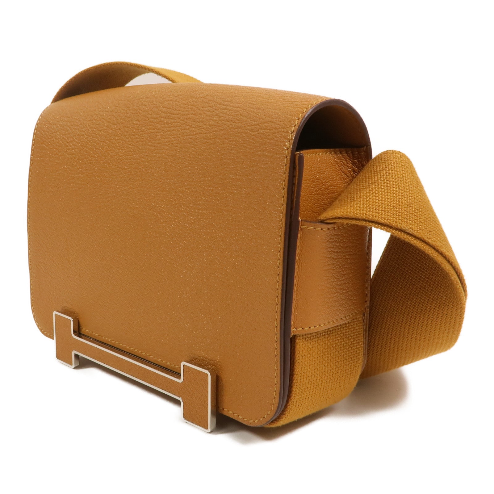 HERMES Chevre皮革Geta肩背袋Caramel