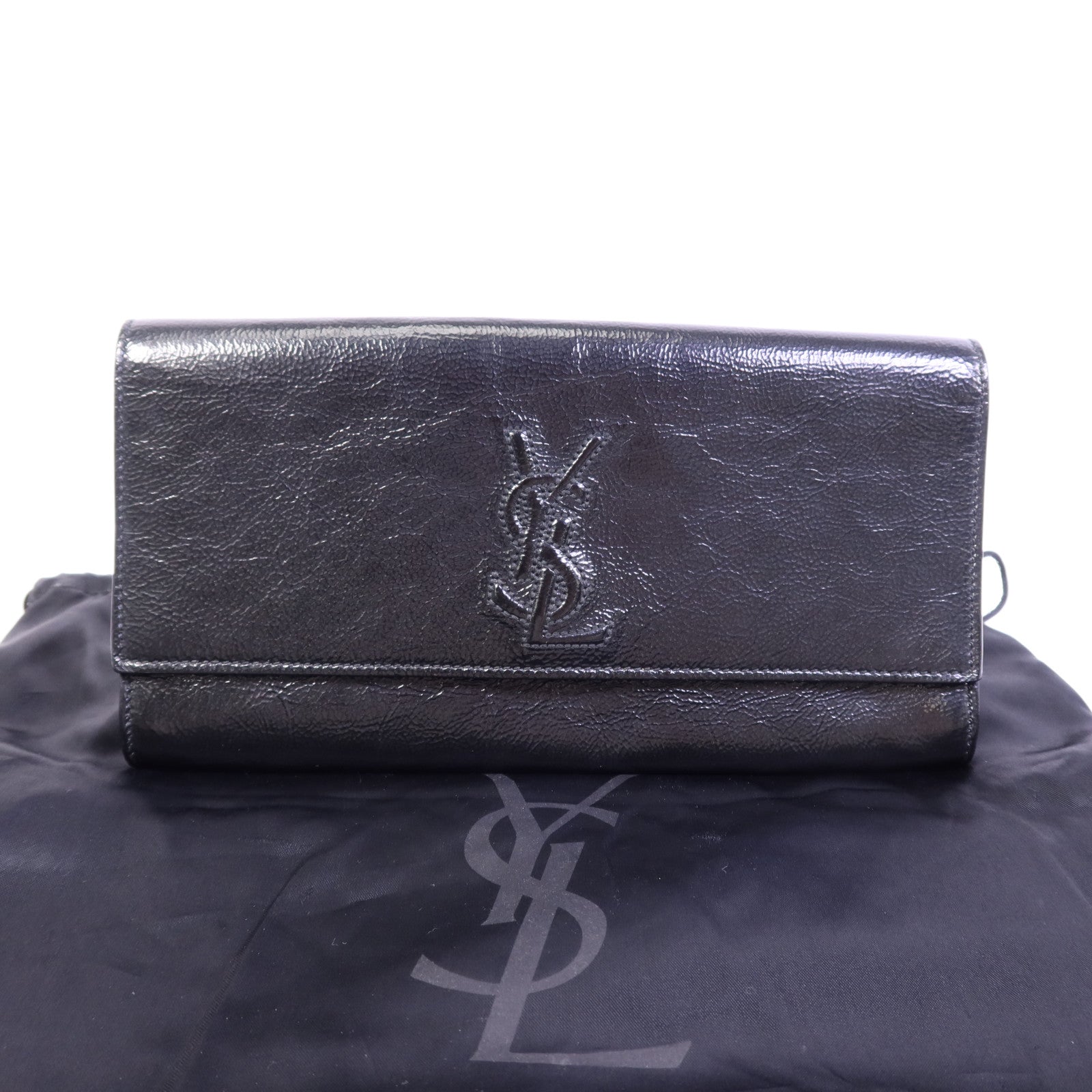 YVES SAINT LAURENT 牛皮皮革Clutch金扣手拿包