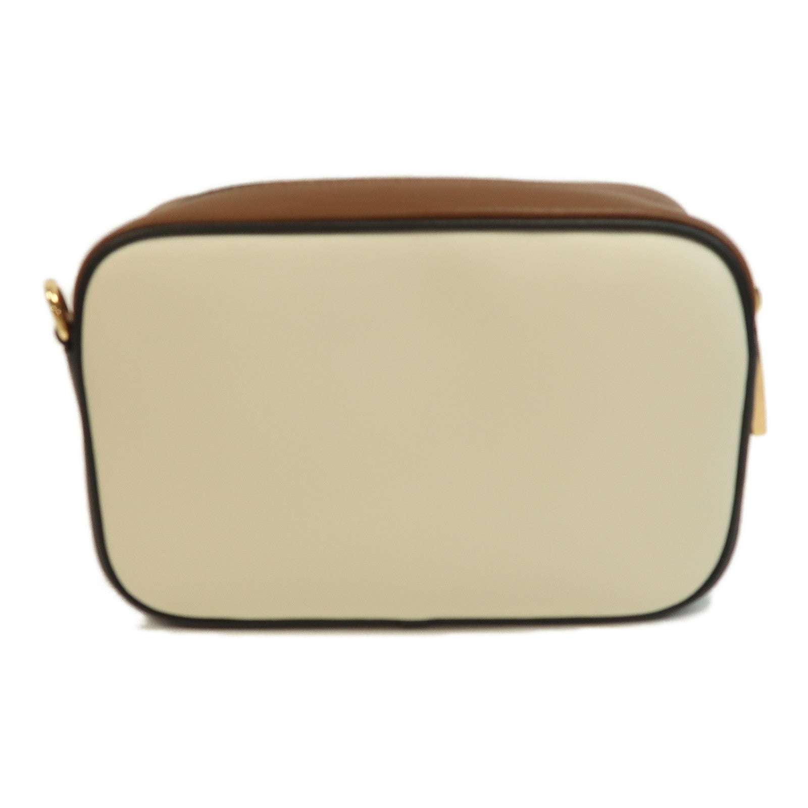 MARC JACOBS 牛皮皮革Camera Bag金扣肩背袋米色/啡色
