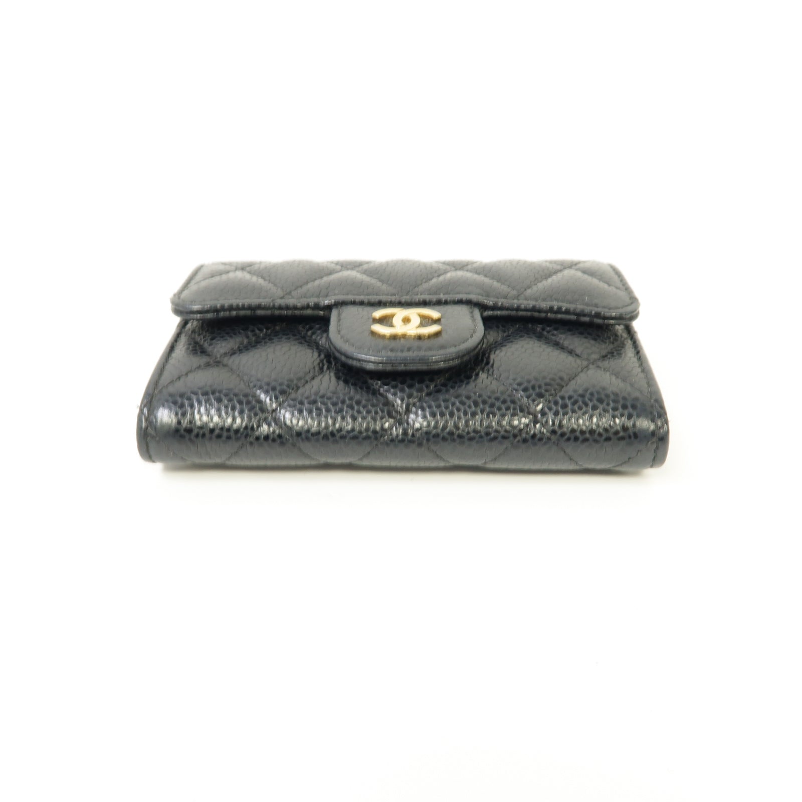 CHANEL 菱格Caviar皮革Classic Flap Card Holder金扣卡片套黑色