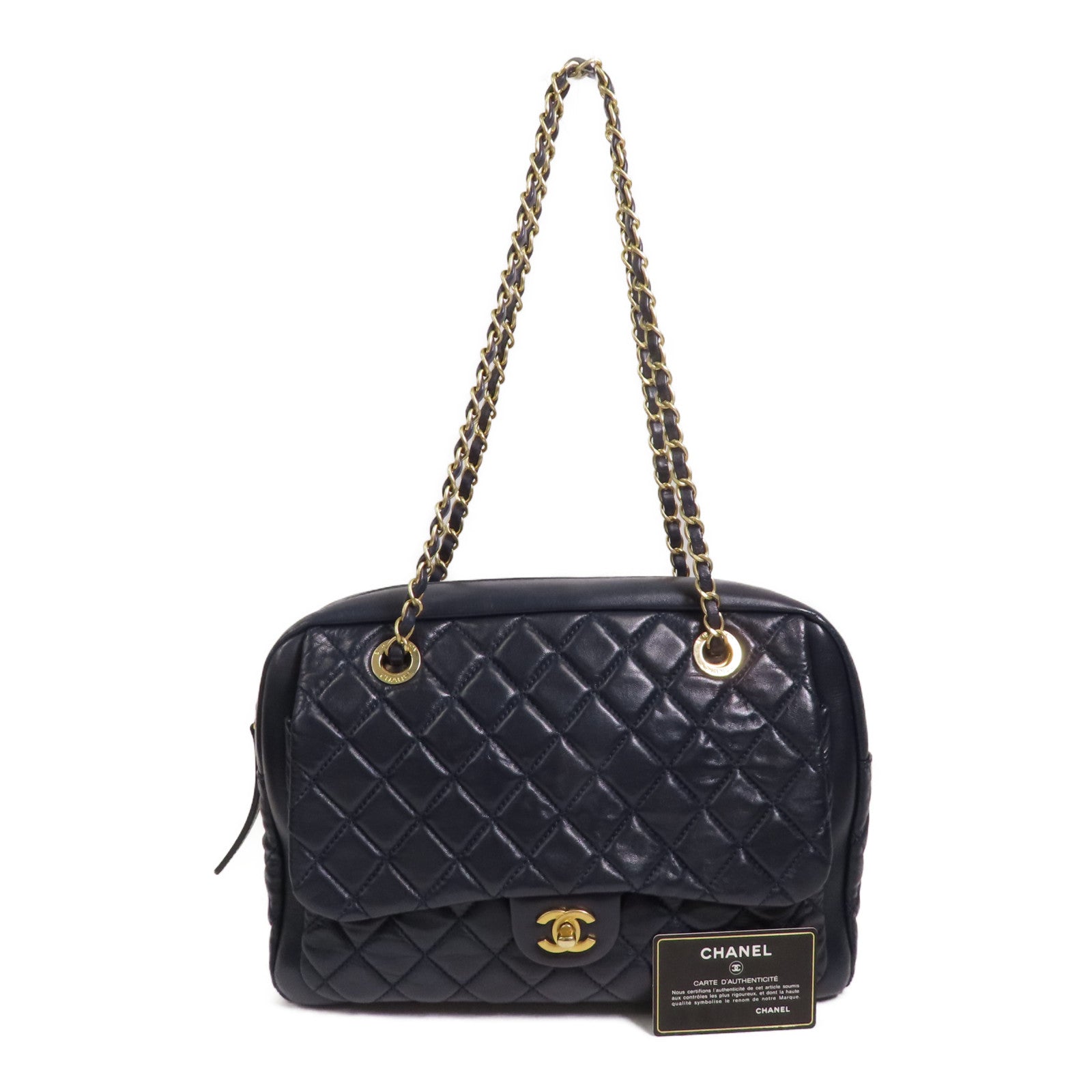 CHANEL 牛皮皮革Shoulder Bag金扣肩背包