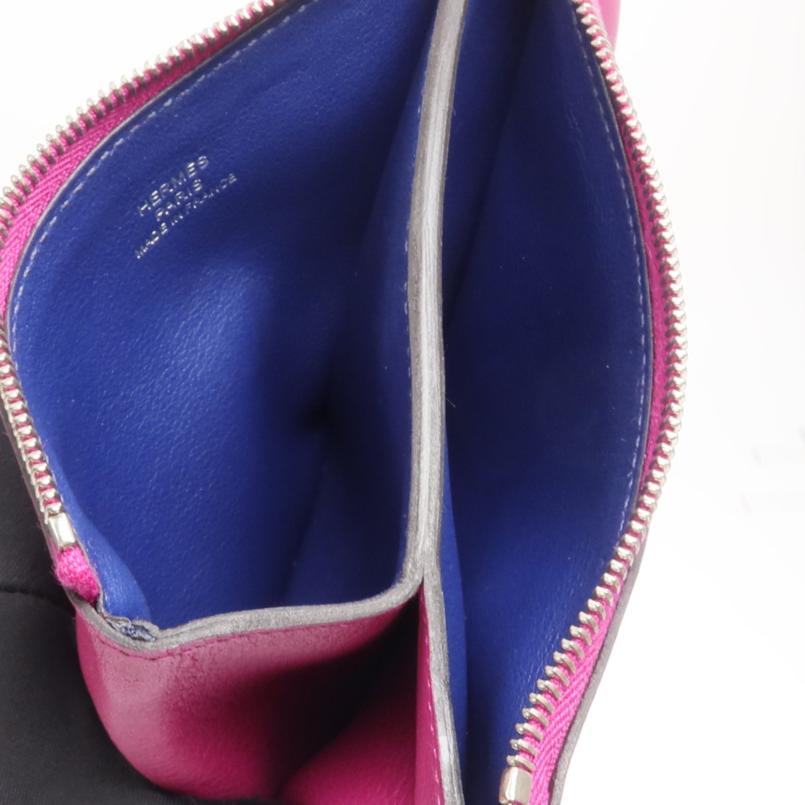 HERMES Evercolor皮革Atout 14 PM Mini Pouch手拿包Rose Purple