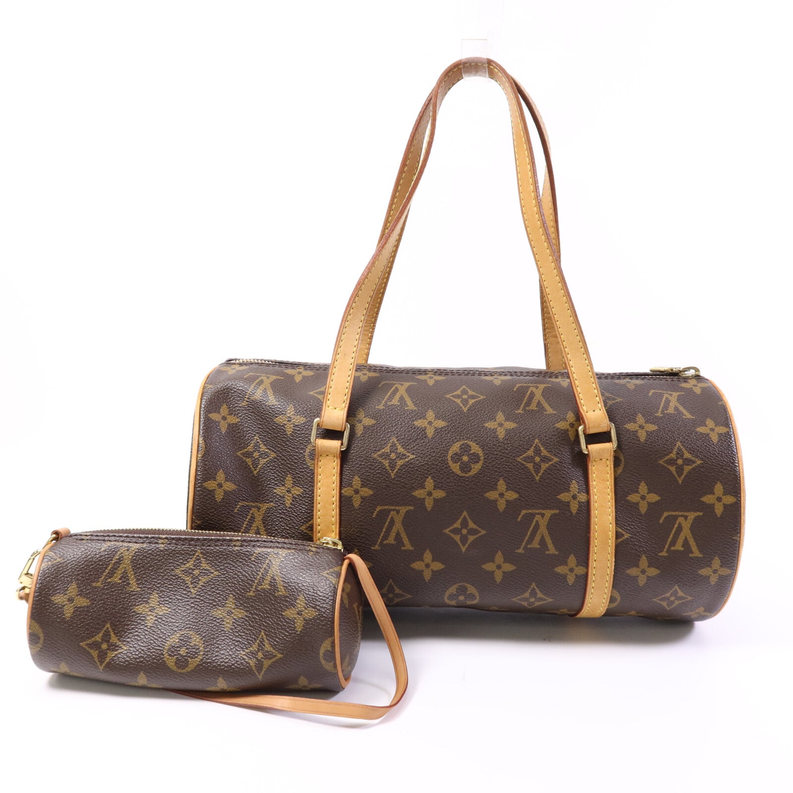 LOUIS VUITTON Monogram Papillon GM金扣手挽袋