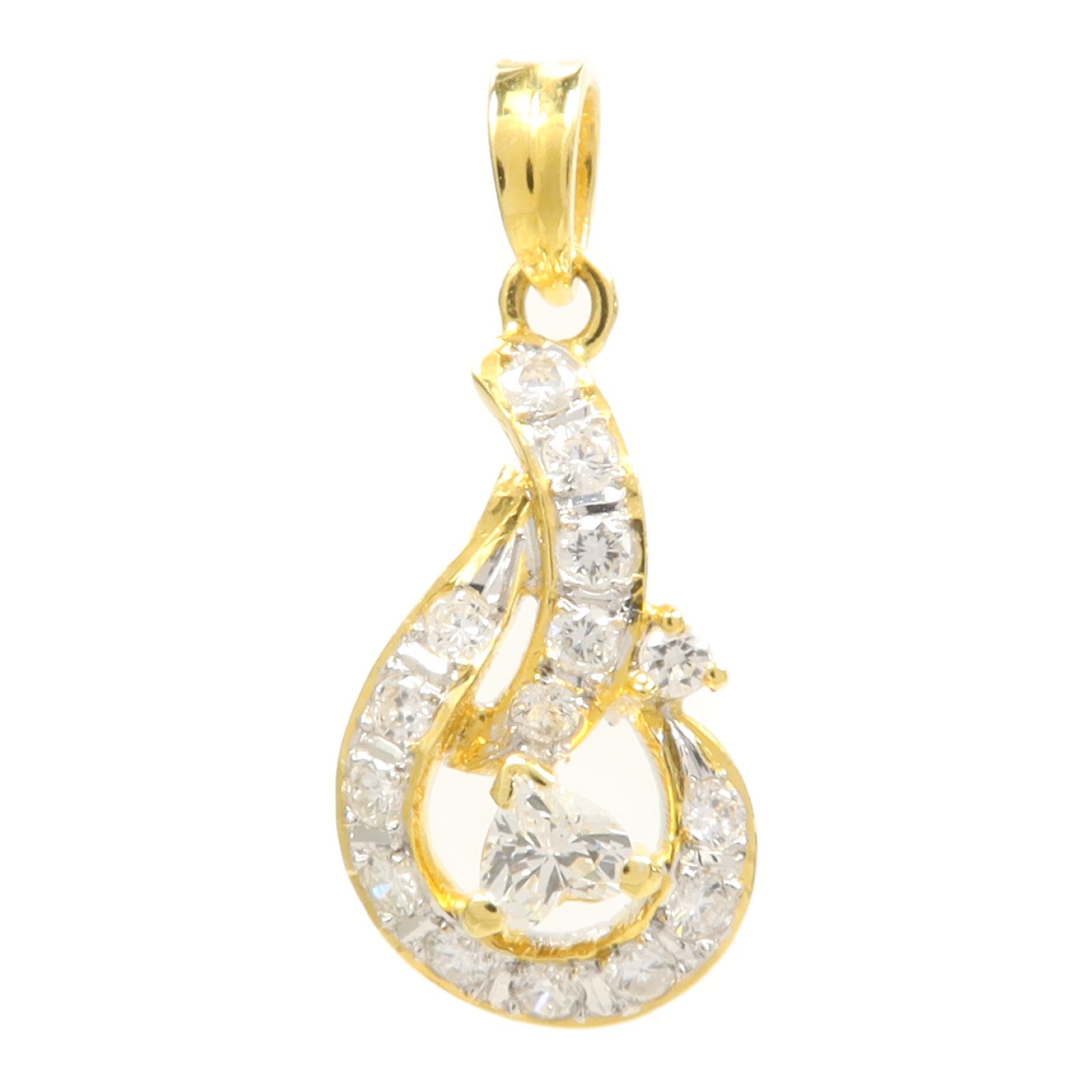 JEWELRY 18K黃金Diamond Pendant Top鑽石吊墜