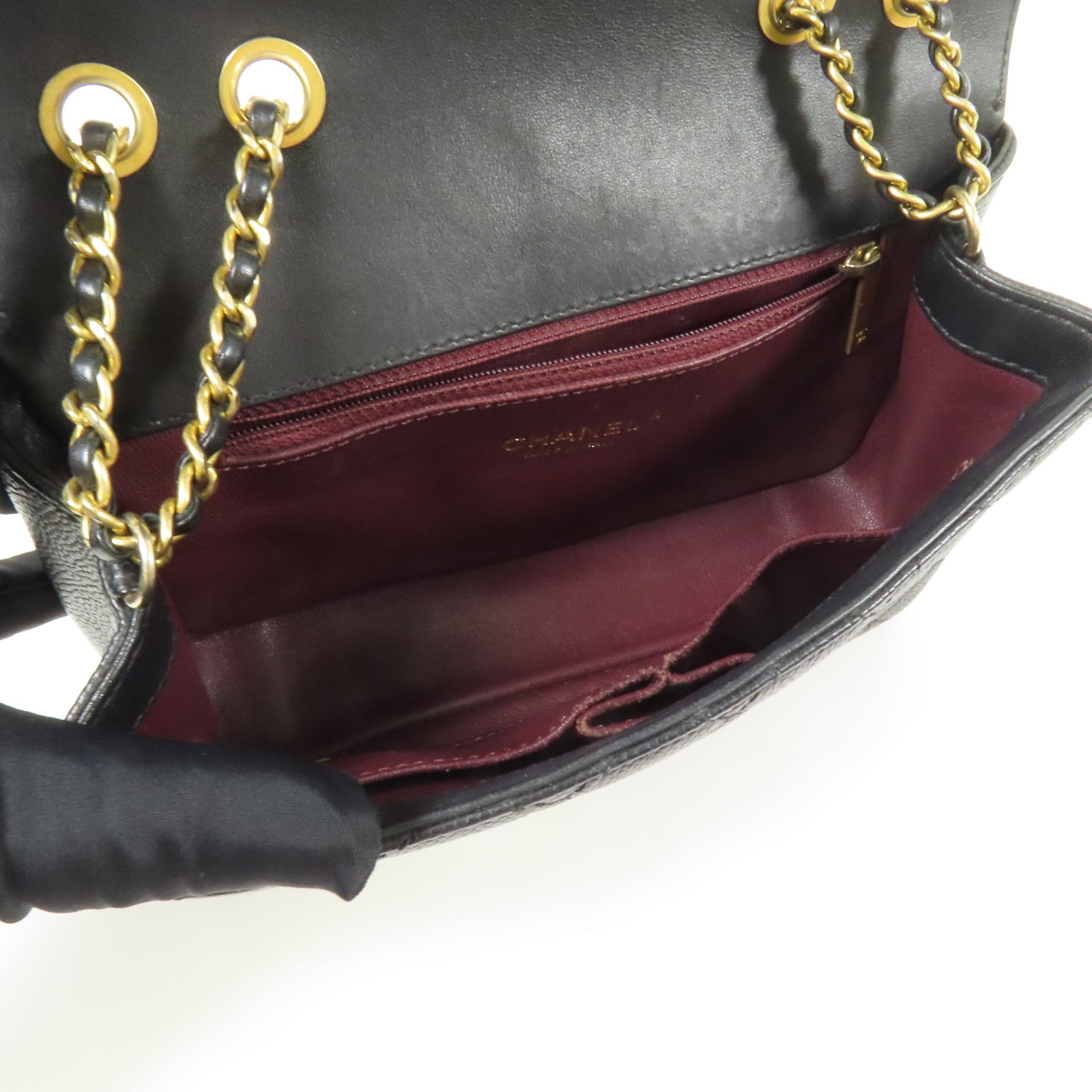 CHANEL 牛皮皮革Chain Shoulder金扣肩背袋