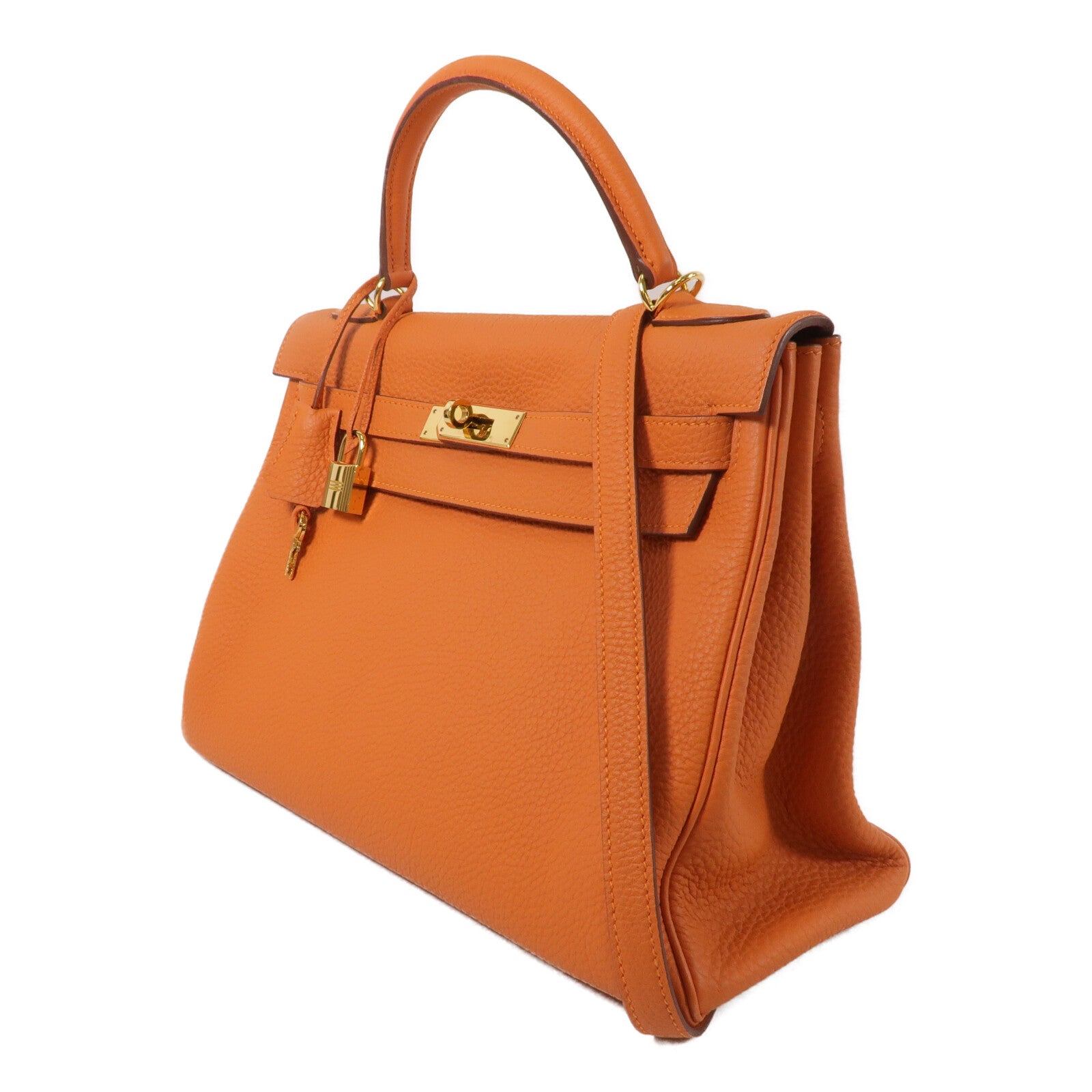 HERMES Togo皮革Kelly 28手挽肩背兩用袋Orange