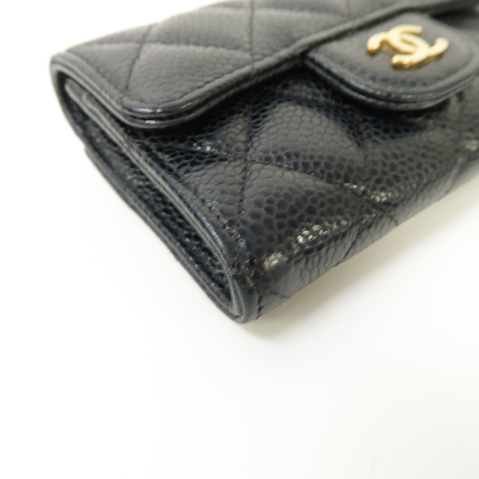 CHANEL 菱格Caviar皮革Classic Flap Card Holder金扣卡片套黑色
