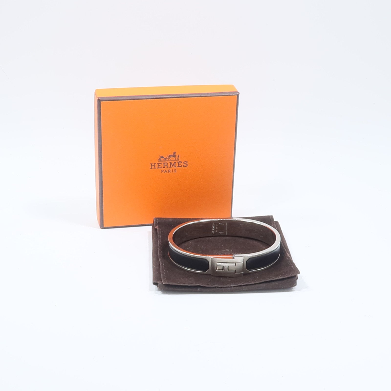 HERMES 琺瑯/金屬Jet Bracelet銀扣手鏈