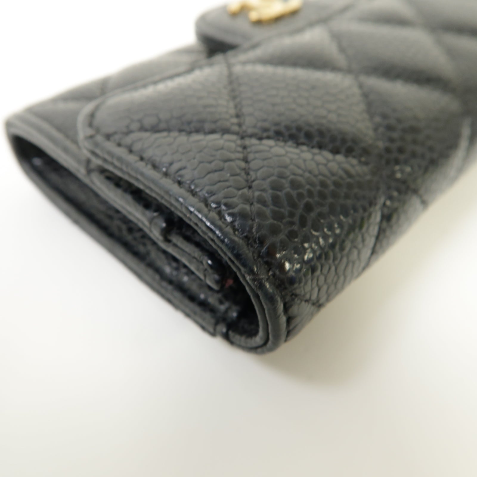CHANEL 菱格Caviar皮革Classic Flap Card Holder金扣卡片套黑色