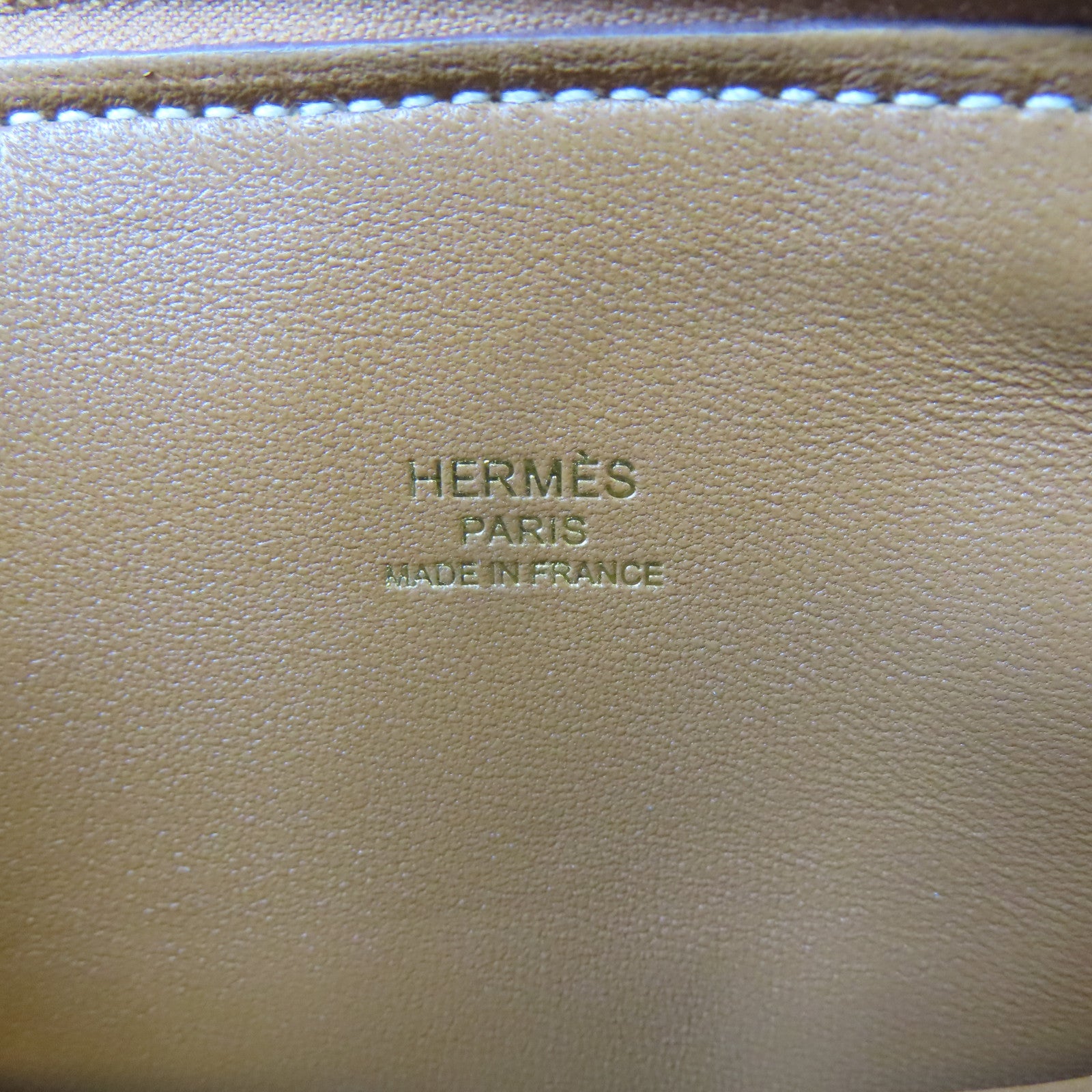 HERMES Evercolor皮革Mini Bolide金扣手挽肩背兩用袋Gold/駝色