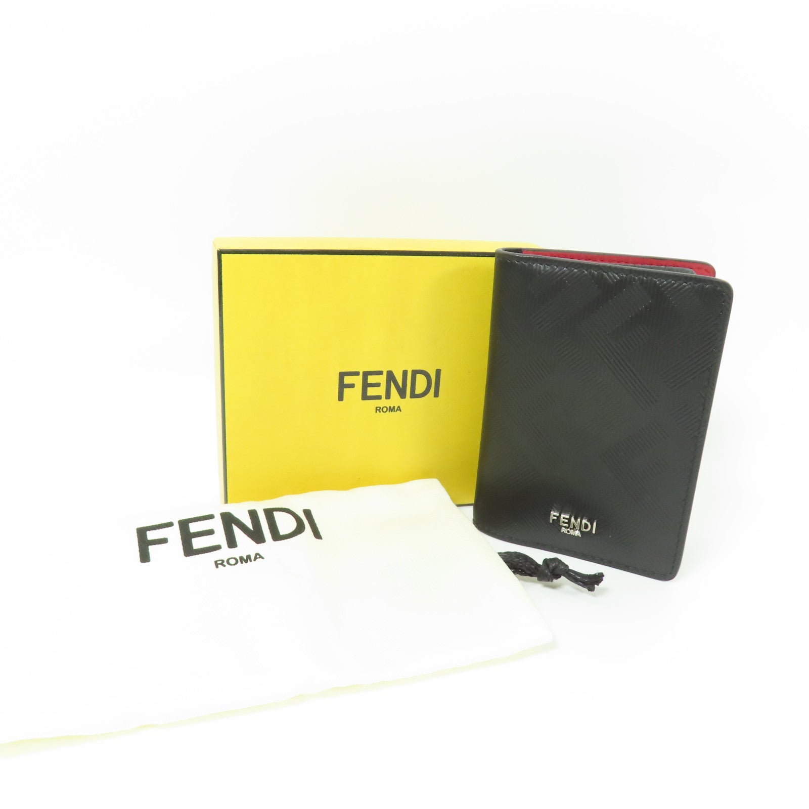 FENDI SHW Shadow Card Holder 7M0349 AJF4 F19KP Calfskin Leather Black