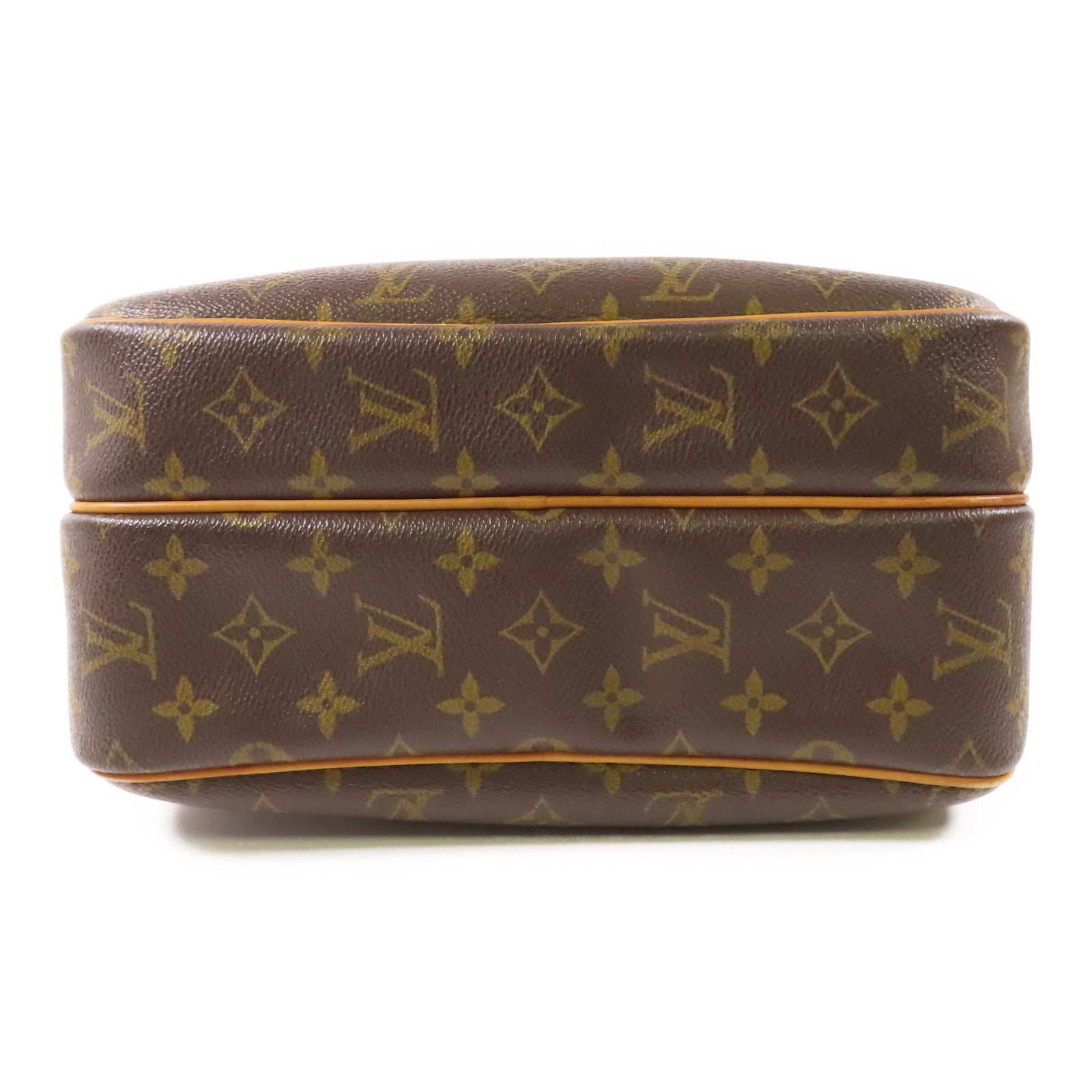 LOUIS VUITTON Monogram Reporter PM金扣肩背袋棕色