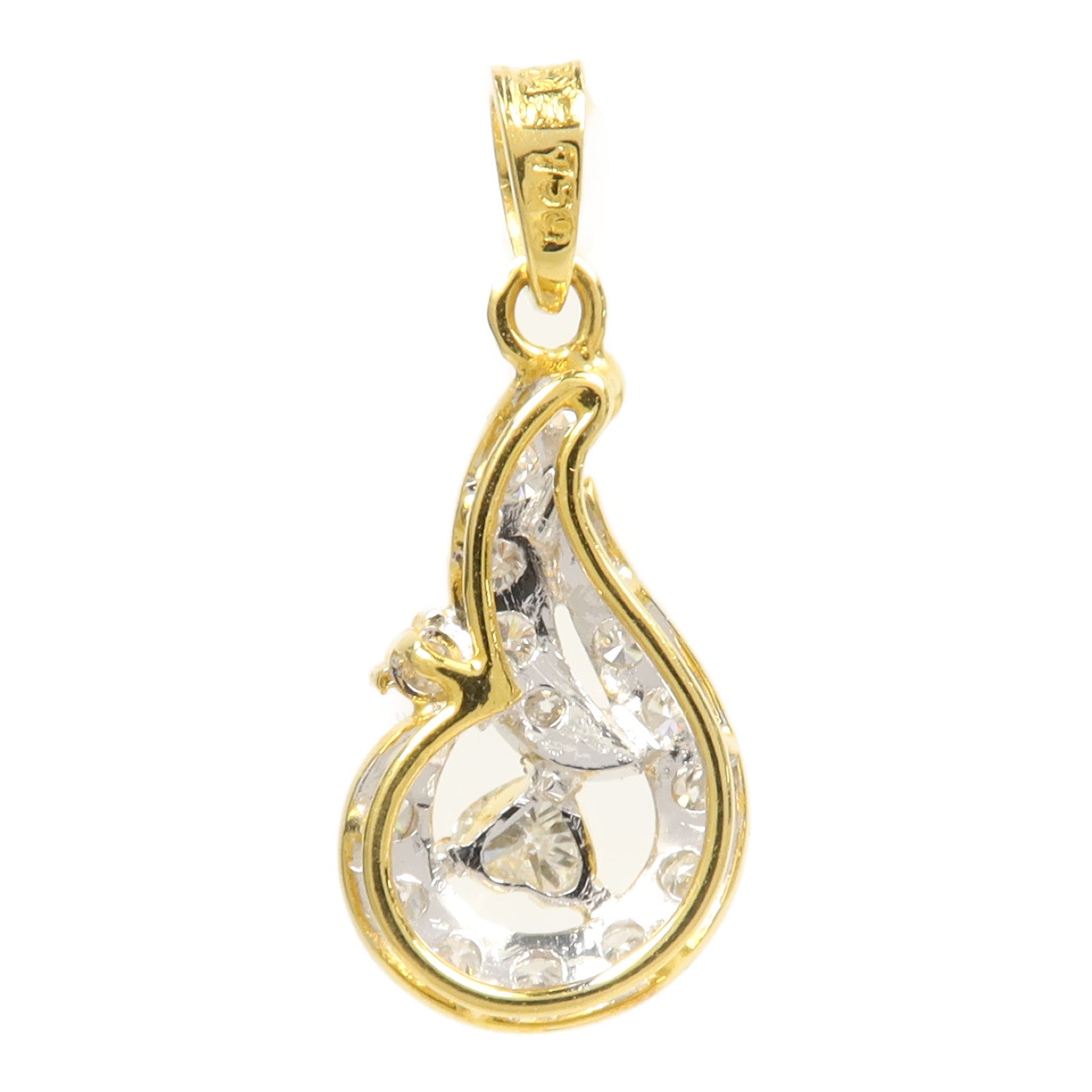 JEWELRY 18K黃金Diamond Pendant Top鑽石吊墜