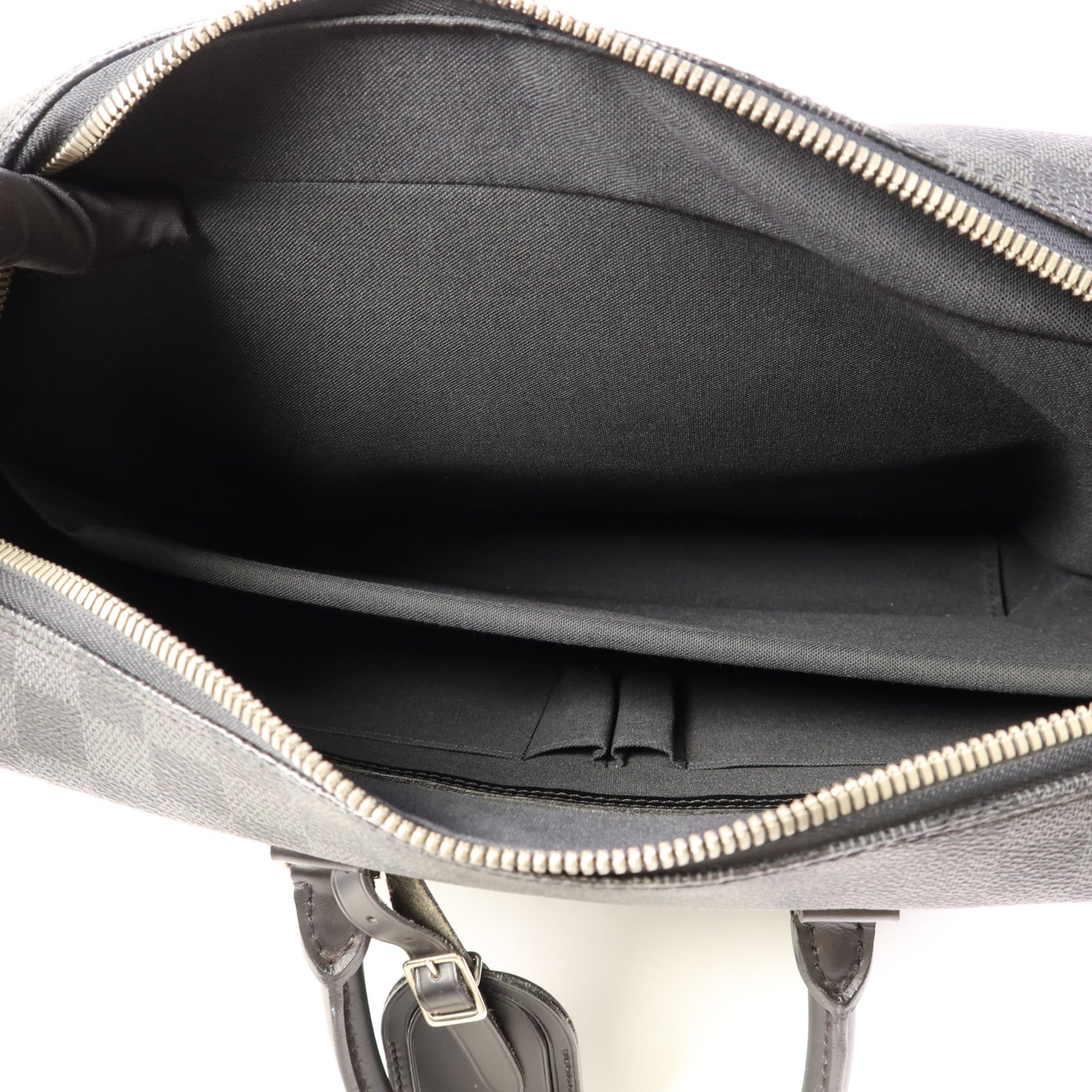 LOUIS VUITTON Damier Graphite Porte Documents Voyage銀扣肩背袋