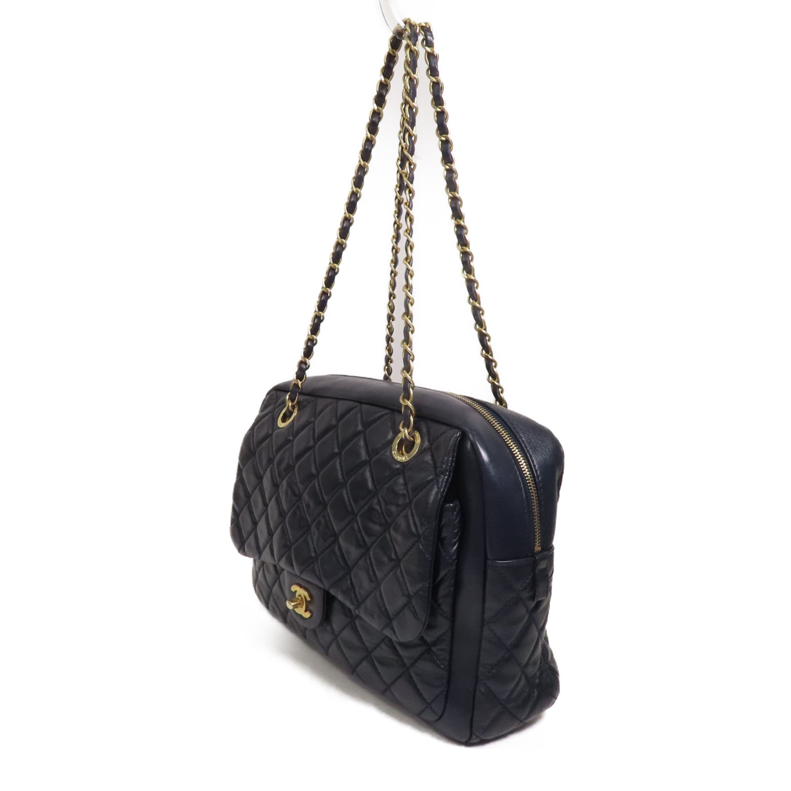 CHANEL 【激減優惠】牛皮皮革Shoulder Bag金扣肩背包