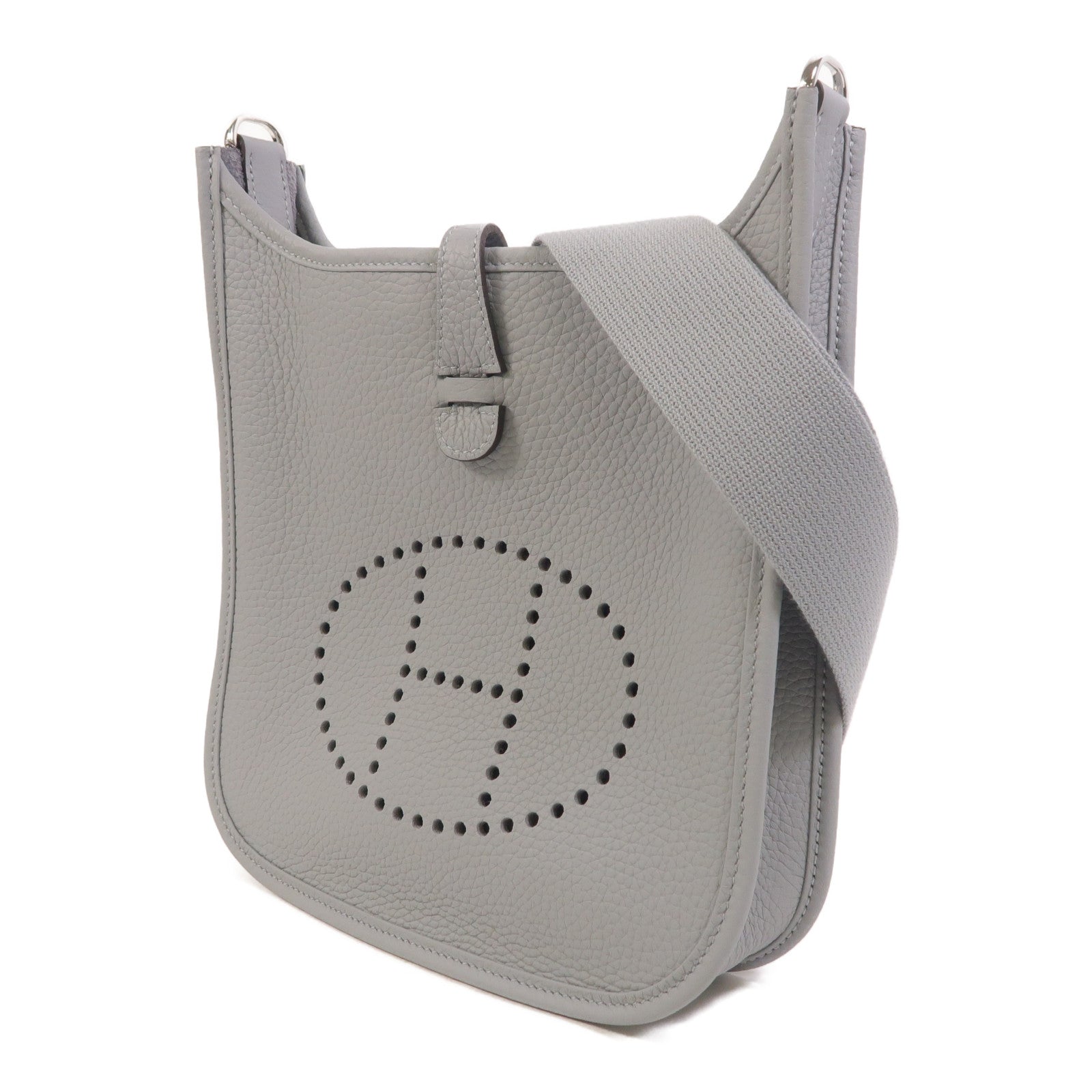 HERMES Clemence皮革Evelyne 23肩背袋Gris Pantin