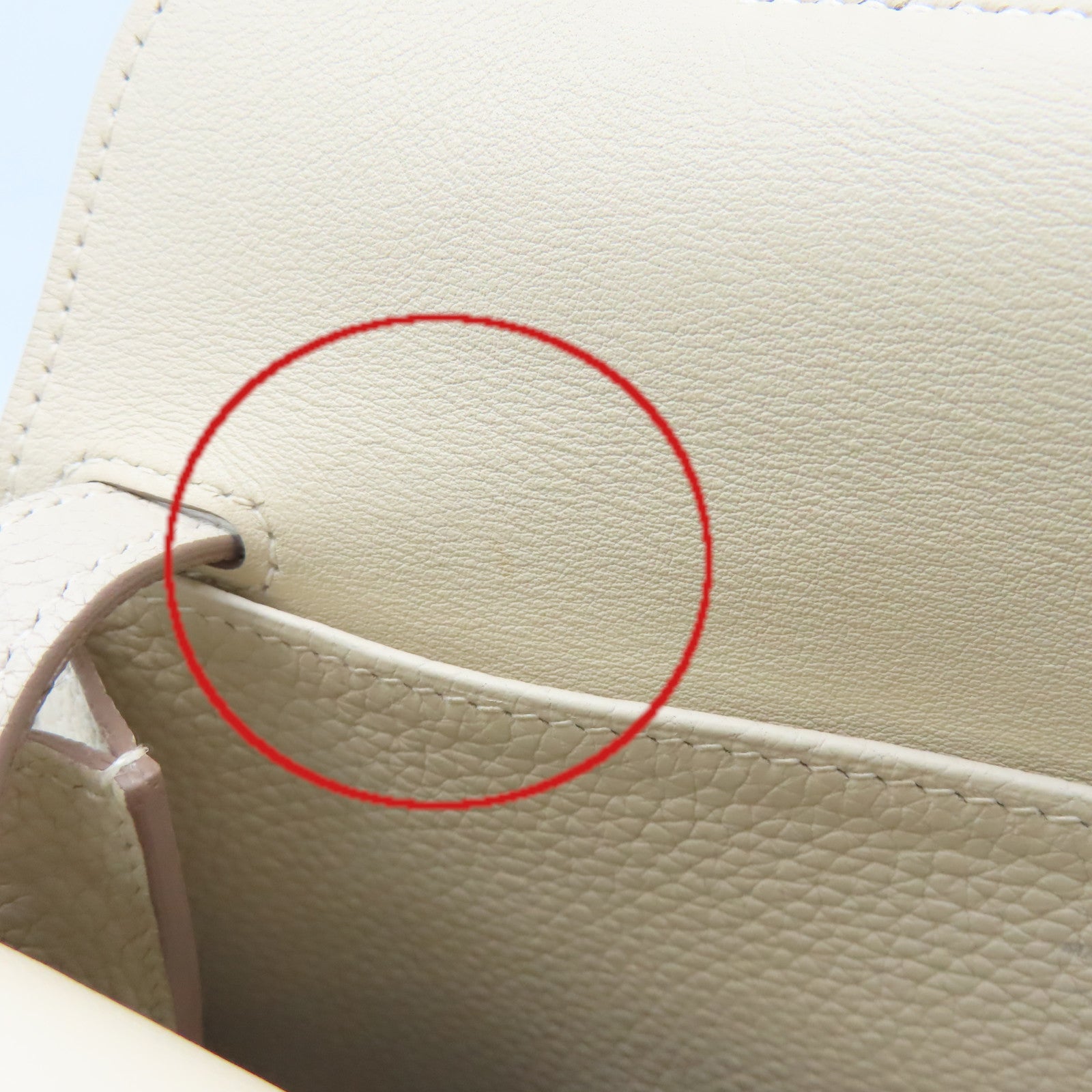 HERMES Clemence皮革Halzan 25 2Way Shoulder Bag銀扣手挽肩背兩用袋Craie奶昔白色