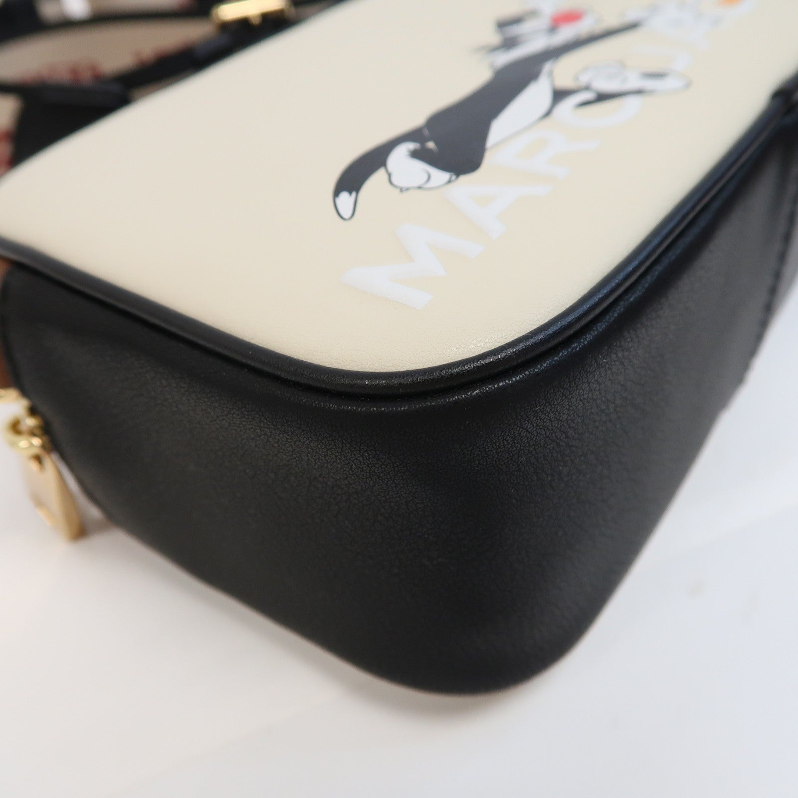 MARC JACOBS 牛皮皮革Camera Bag金扣肩背袋米色/啡色