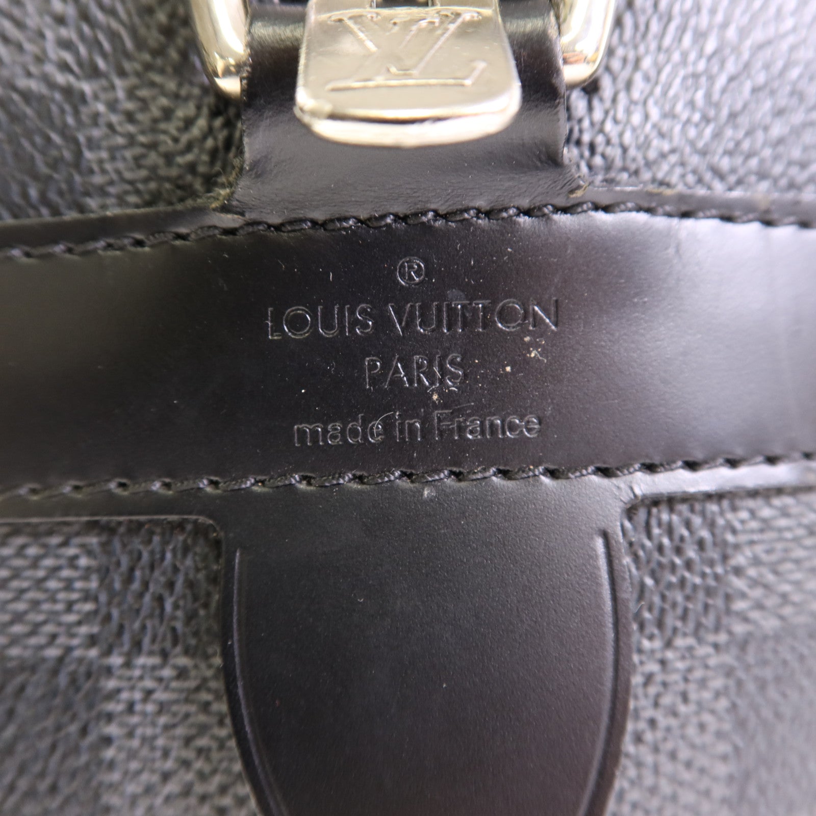 LOUIS VUITTON Damier Graphite Porte Documents Voyage銀扣肩背袋