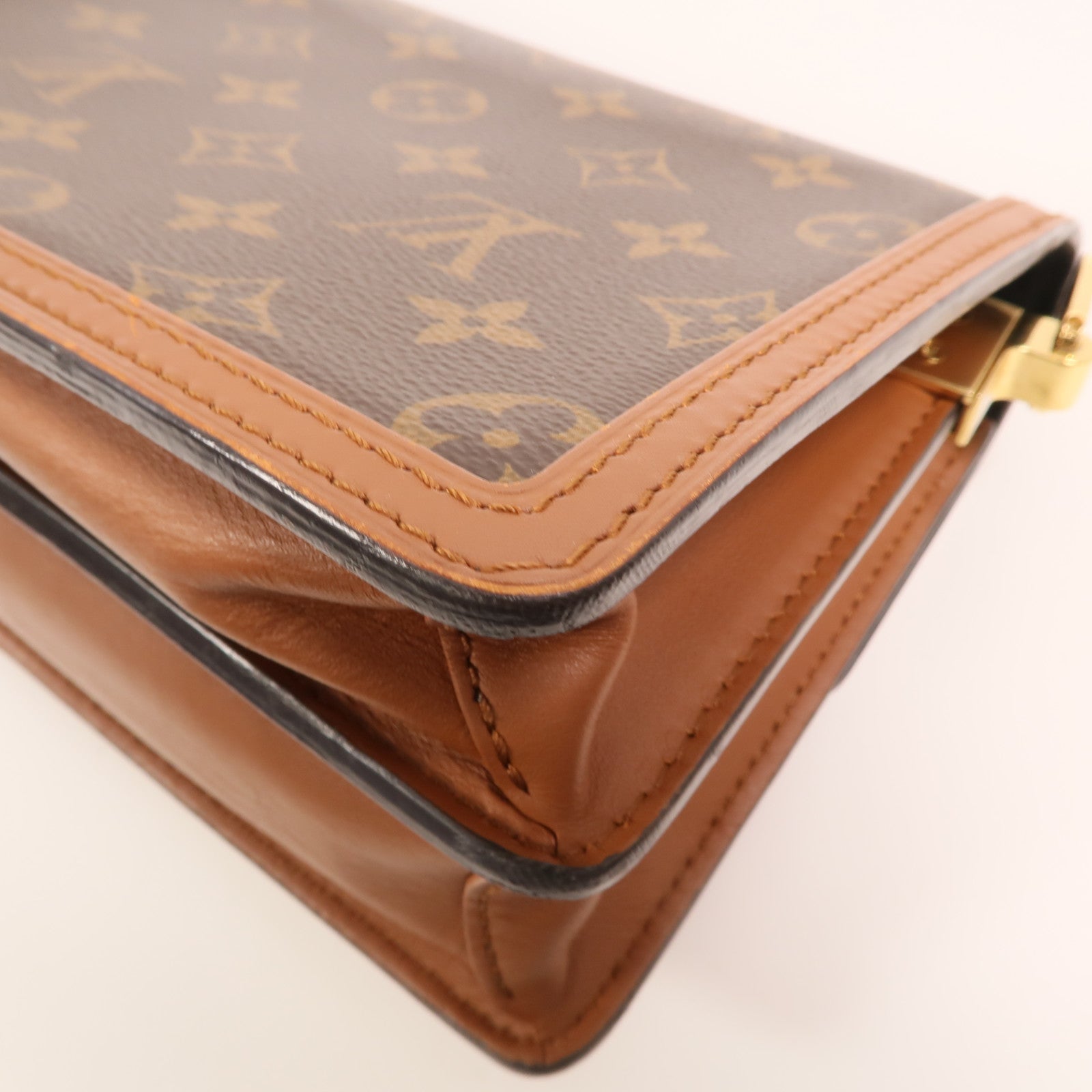 LOUIS VUITTON Monogram Reverse Mini Dauphine金扣肩背袋