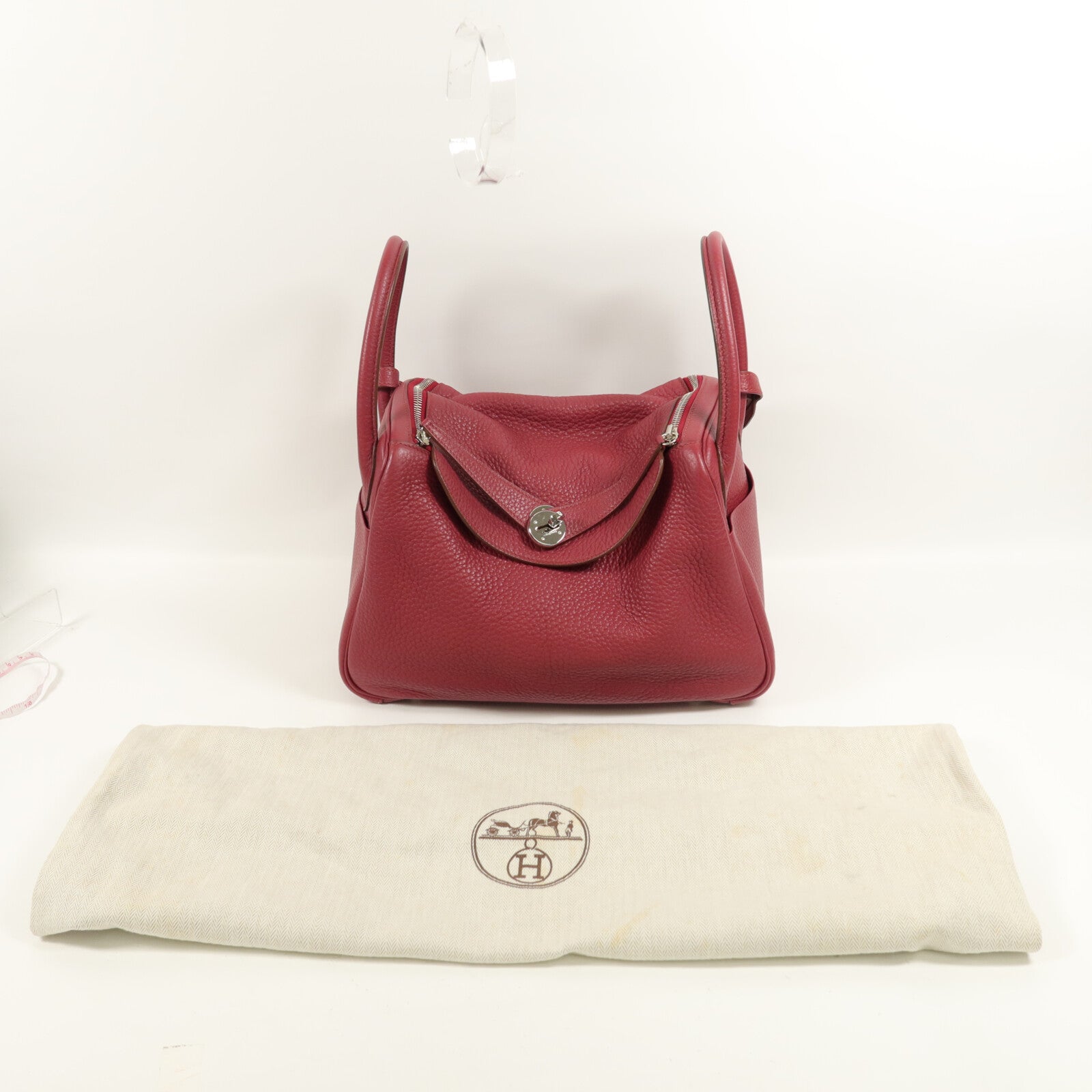 HERMES Clemence皮革Lindy 30肩背袋Ruby