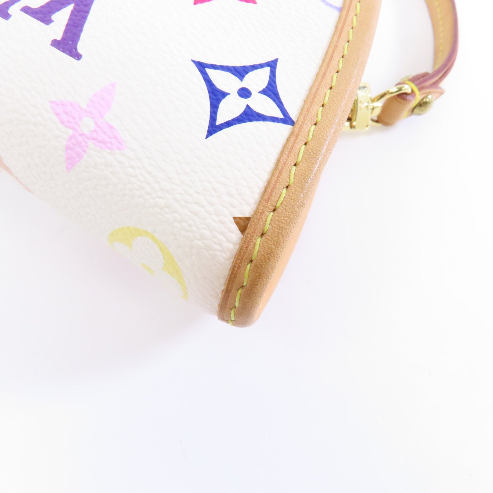 LOUIS VUITTON Monogram Multicolore Shirley金扣手挽袋白色/彩色