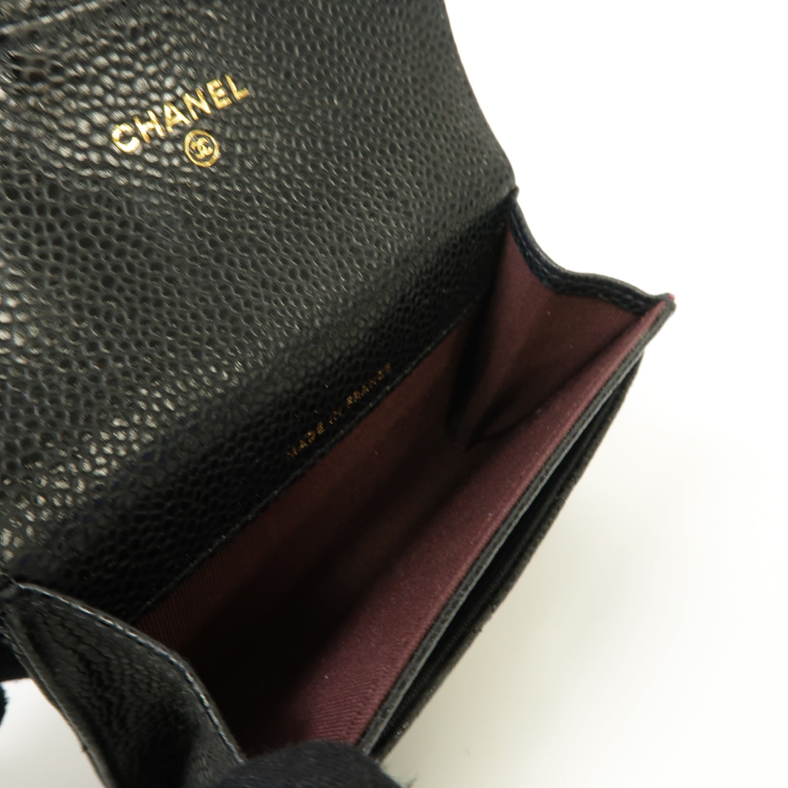 CHANEL 菱格Caviar皮革Classic Flap Card Holder金扣卡片套黑色