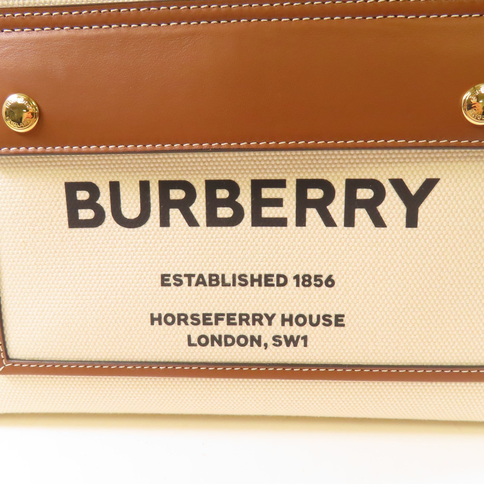 BURBERRY 帆布Freya Tote Bag金扣手挽袋