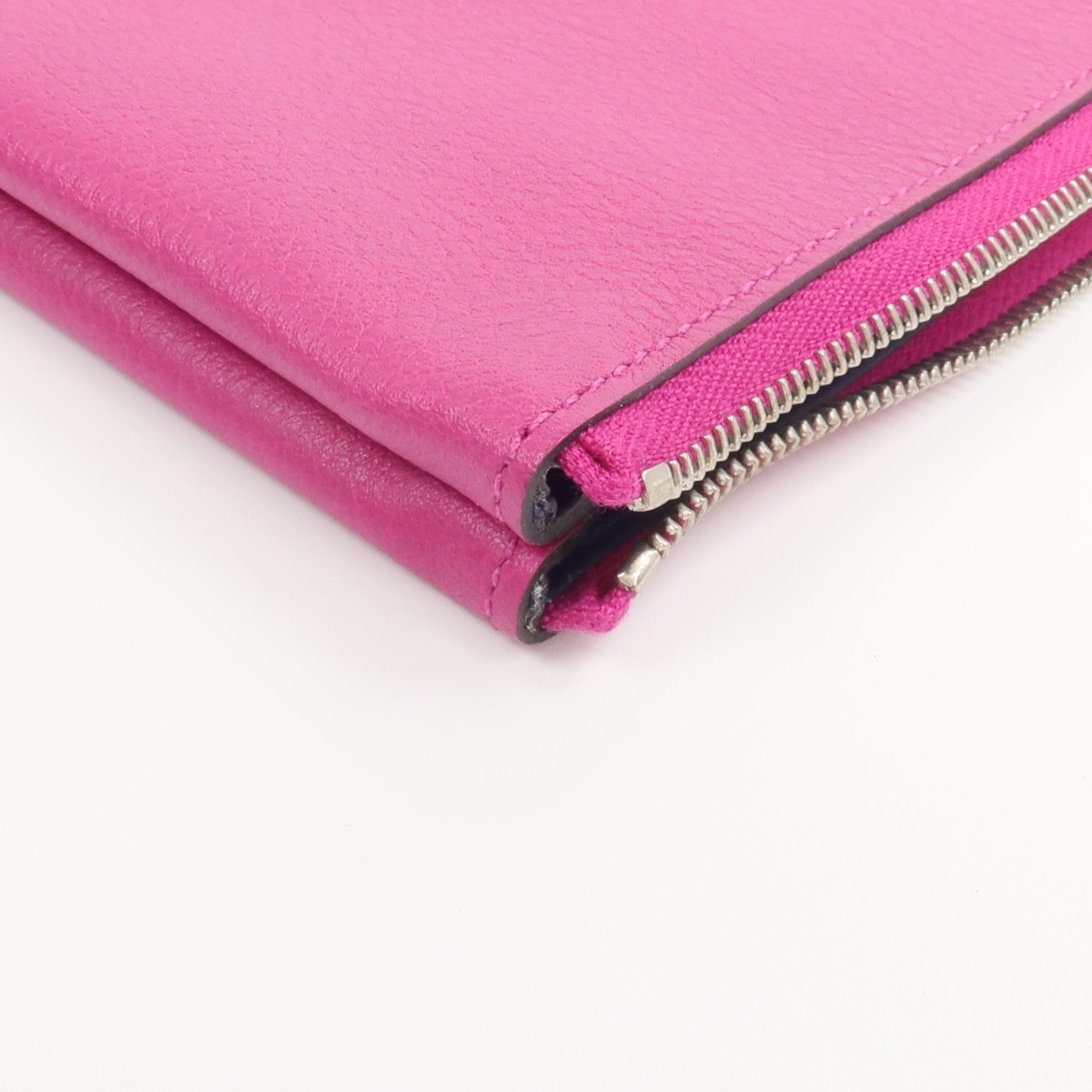 HERMES Evercolor皮革Atout 14 PM Mini Pouch手拿包Rose Purple