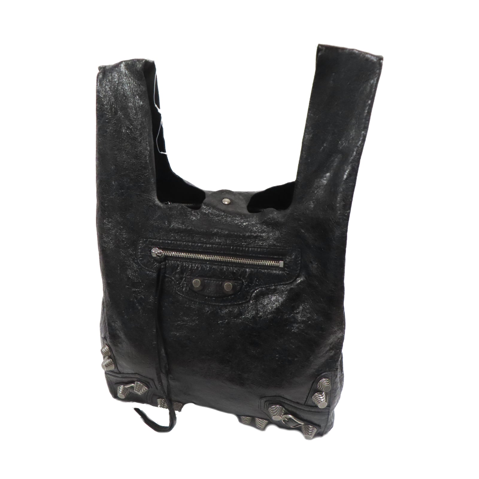 BALENCIAGA **【激減優惠】牛皮皮革Le Cagole Tote Bag銀扣手挽袋黑色